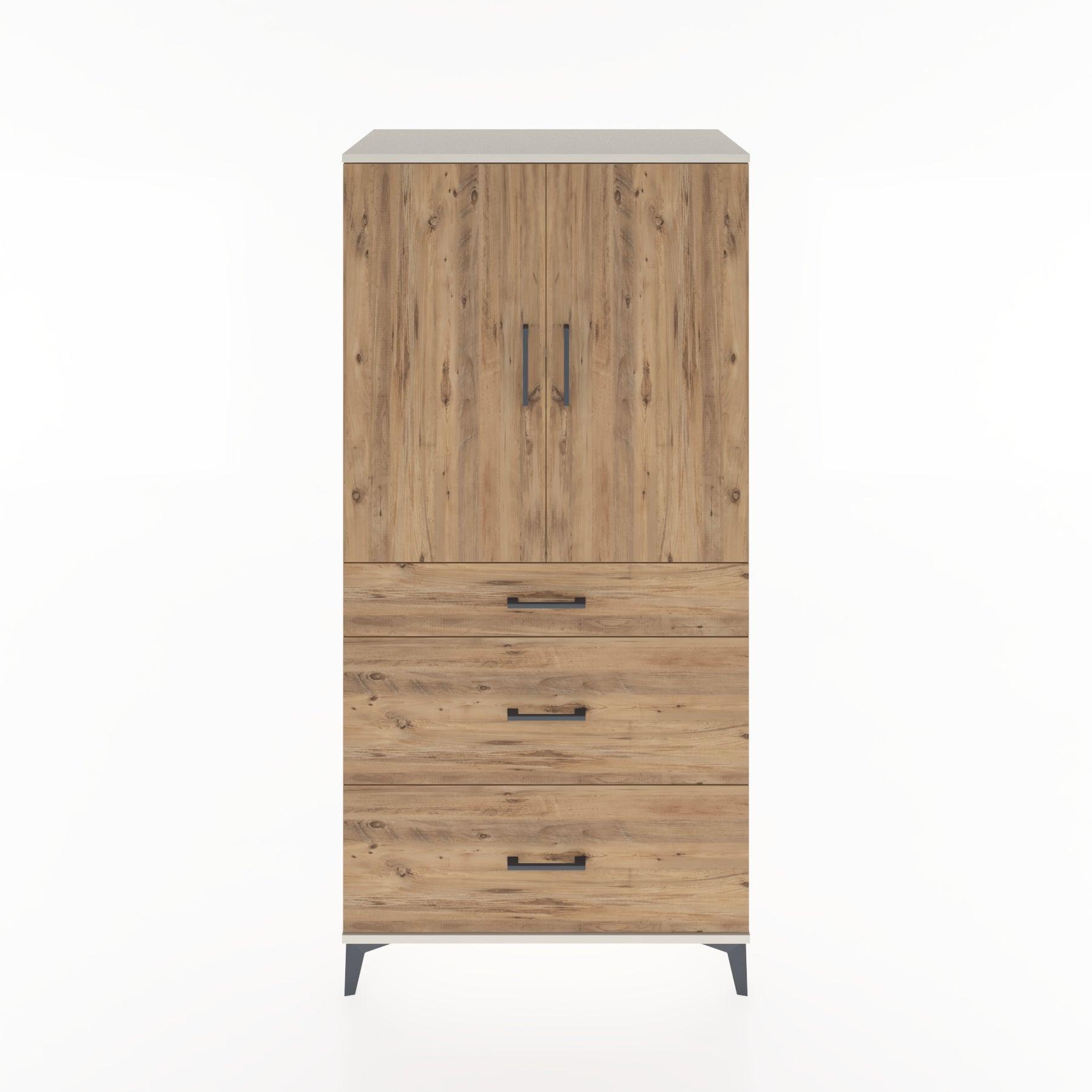 Woodntry Modular Cabinet Moonstone 88x44x170 cm with Doors and Drawers KC20-1