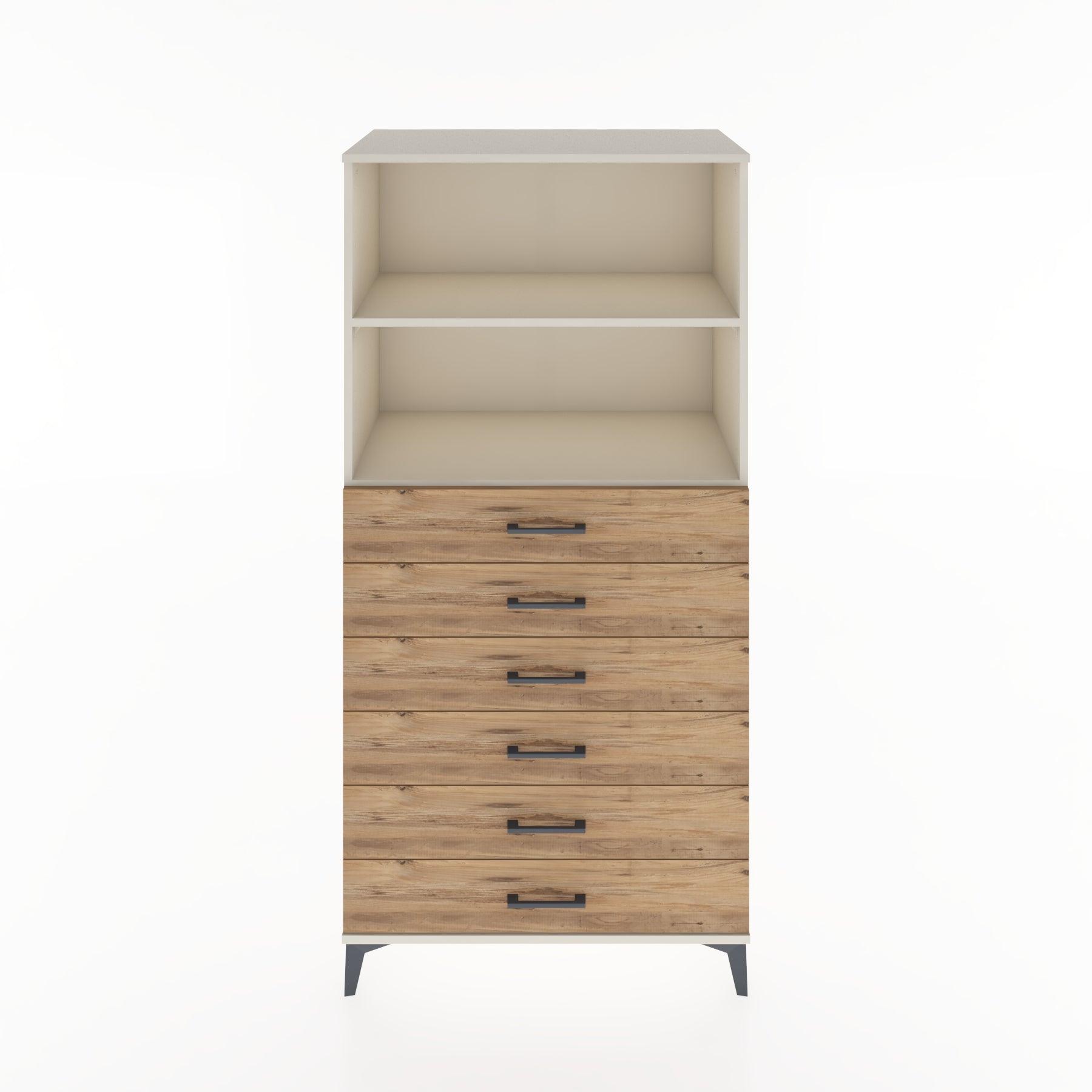 Woodntry Modular Cabinet Moonstone 88x44x170 cm with Drawers and Shelves CR34-1