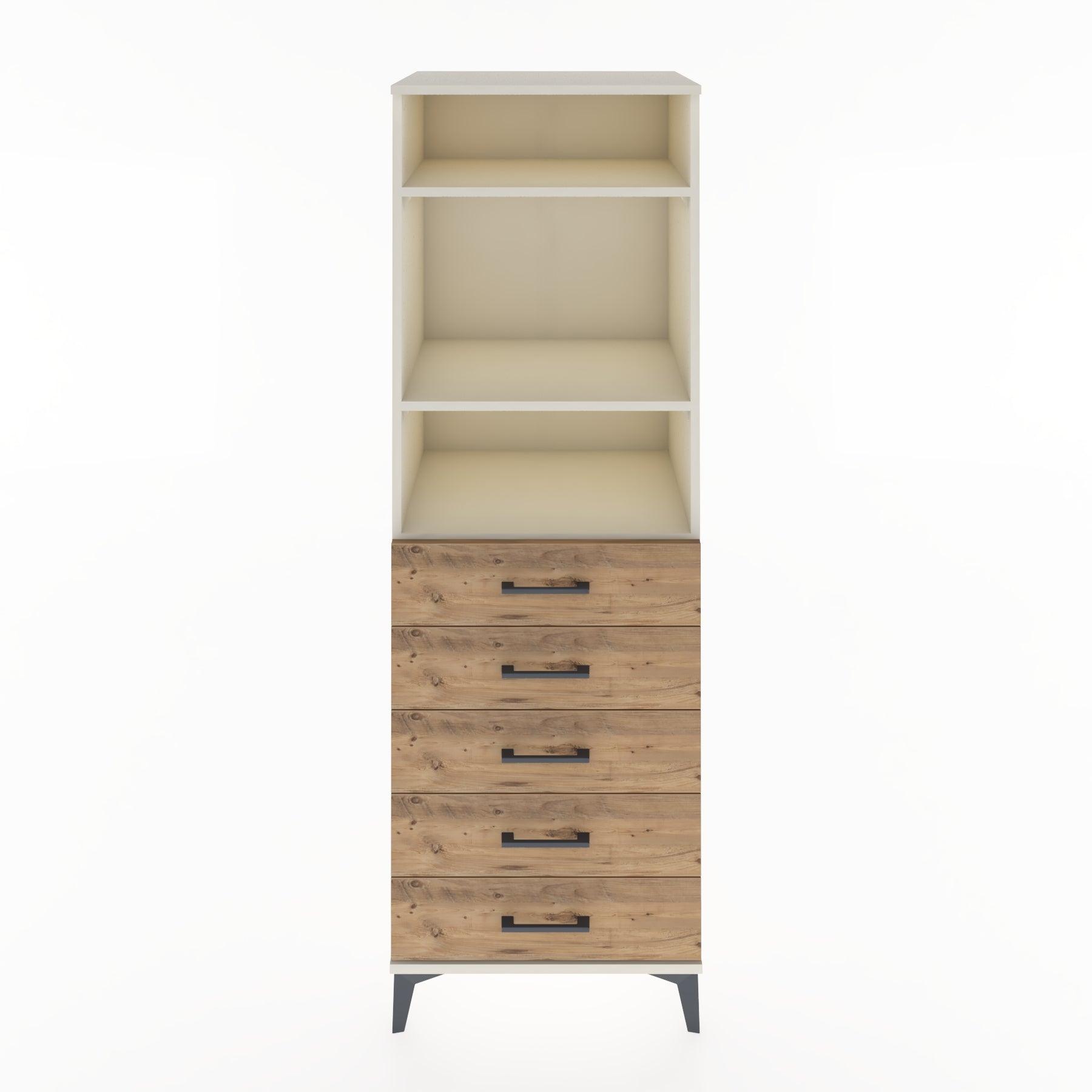 Woodntry Modular Cabinet Moonstone 60x44x170 cm with Drawers and Shelves CR35-1