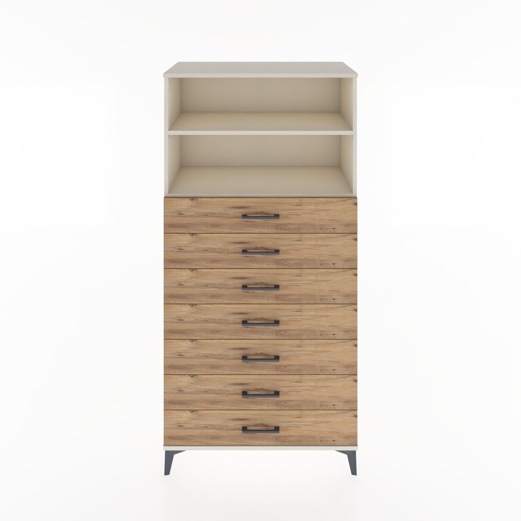 Woodntry Modular Cabinet Moonstone 88x44x170 cm with Drawers and Shelves CR33-1