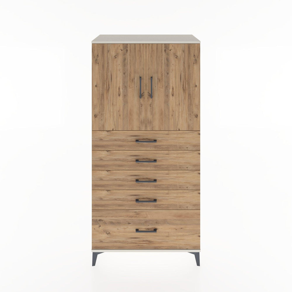 Woodntry Modular Cabinet Moonstone 88x44x170 cm with Doors and Drawers KC12-1