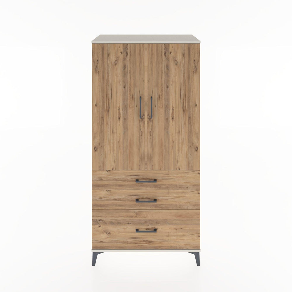Woodntry Modular Cabinet Moonstone 88x44x170 cm with Doors and Drawers KC14-1