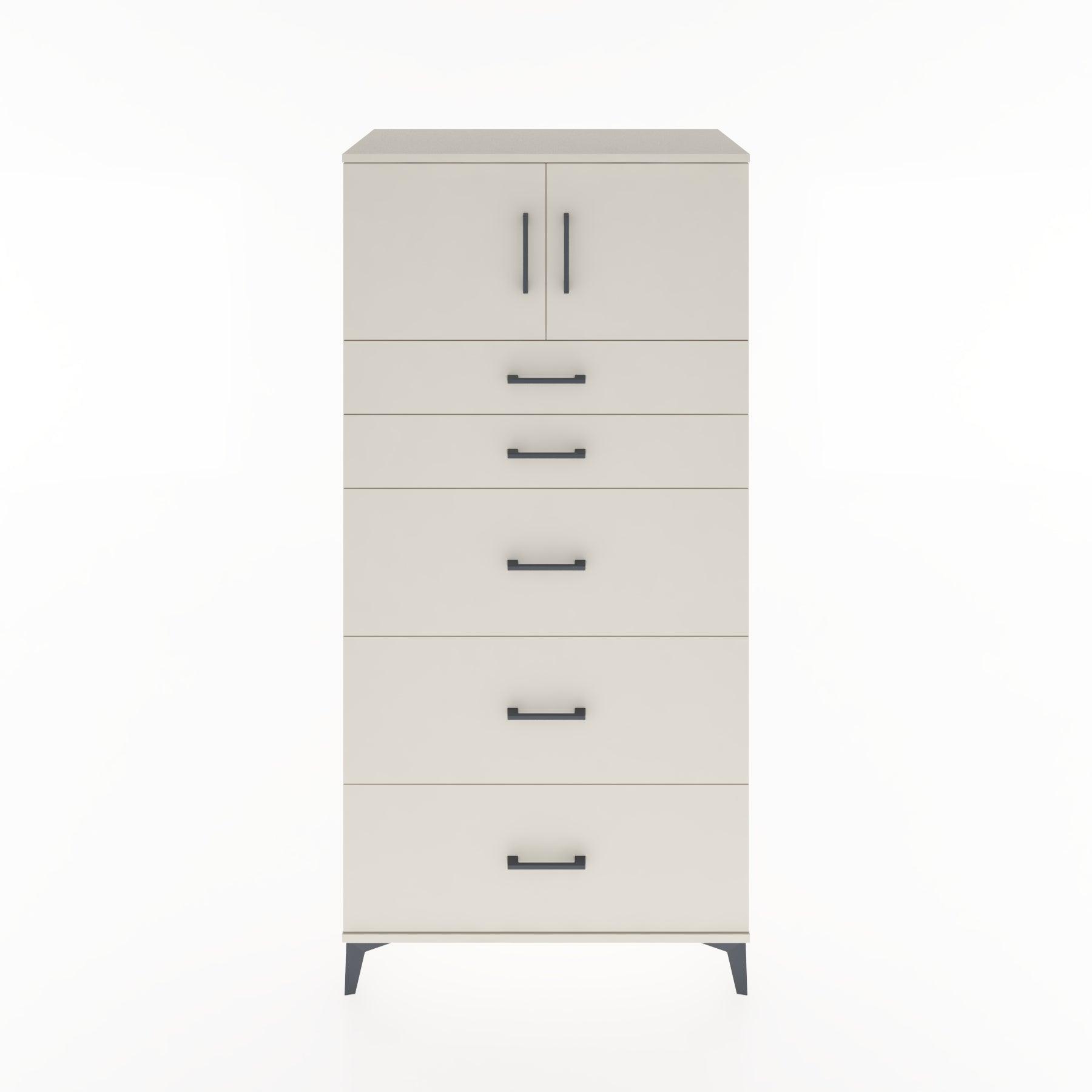 Woodntry Modular Cabinet Moonstone 88x44x170 cm with Doors and Drawers KC22-1