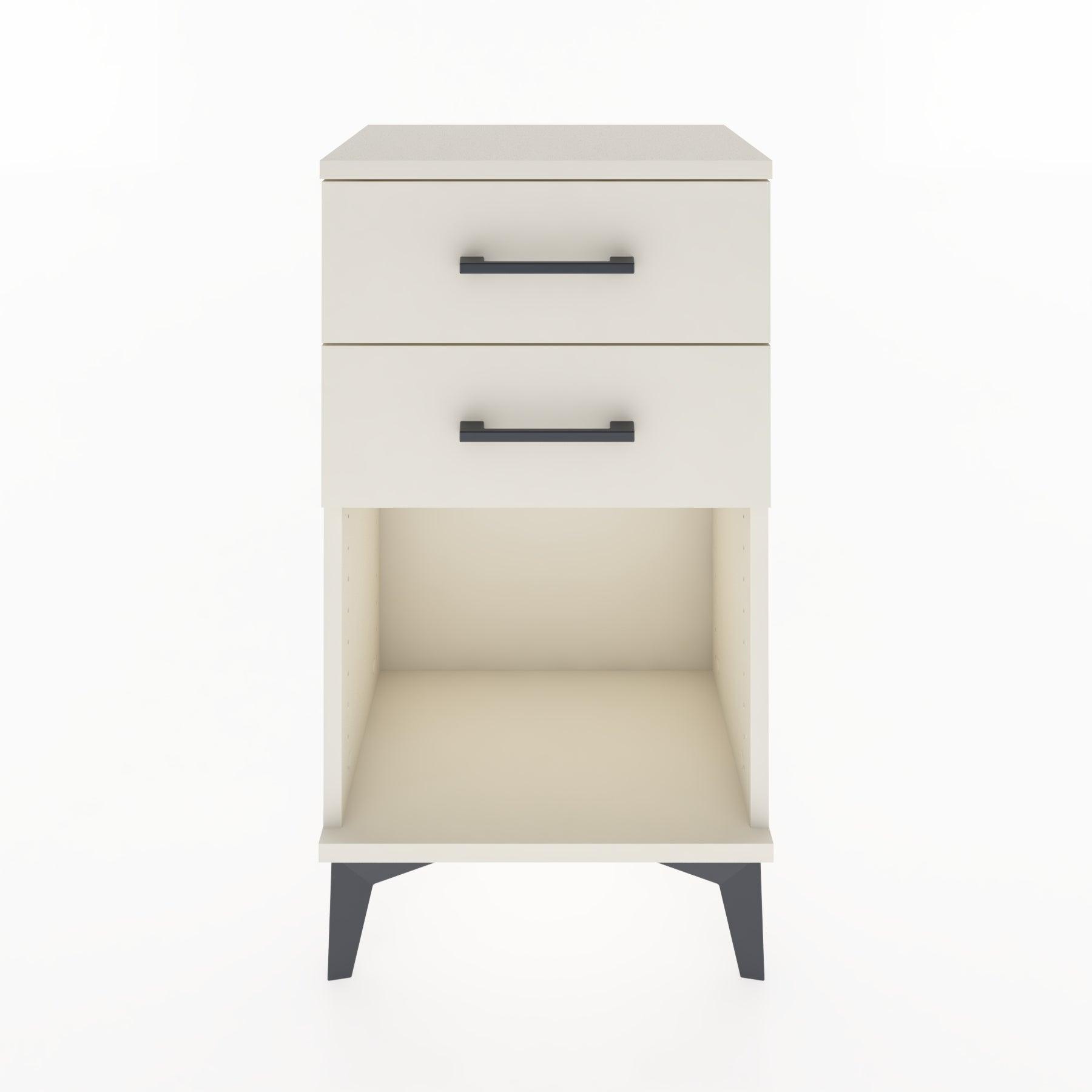 Woodntry Modüler Komodin 2 Çekmece ve Raflı V1 44x30x68 cm Aytaşı - Woodntry