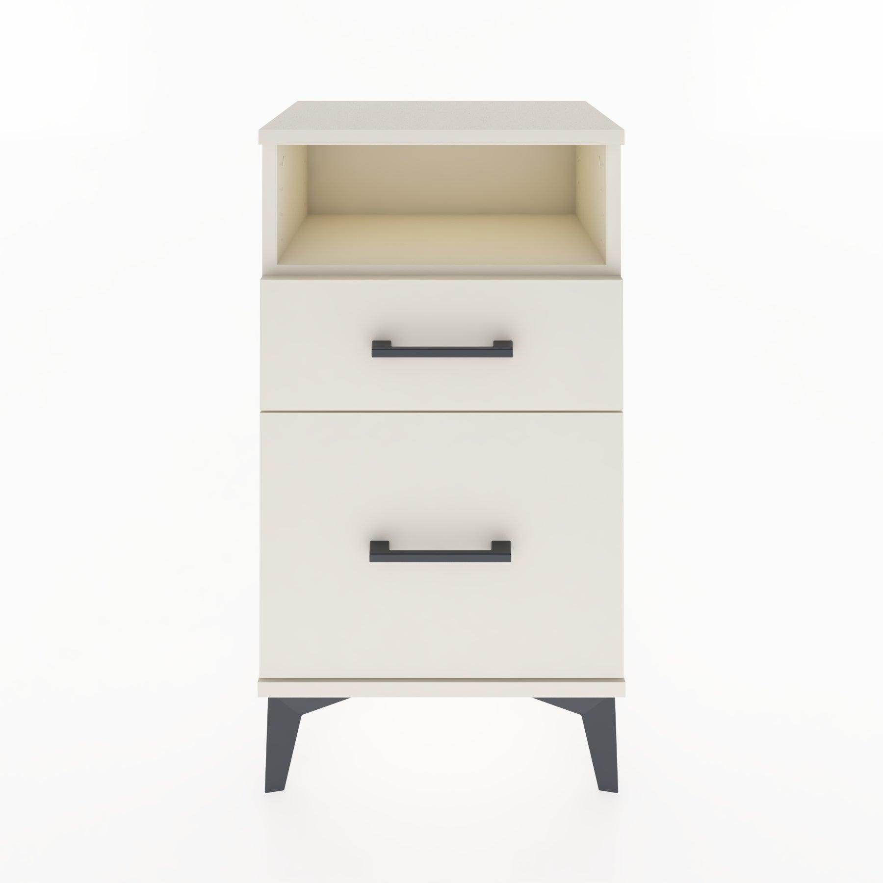 Woodntry Modüler Komodin 2 Çekmece ve Raflı V3 44x30x68 cm Aytaşı - Woodntry