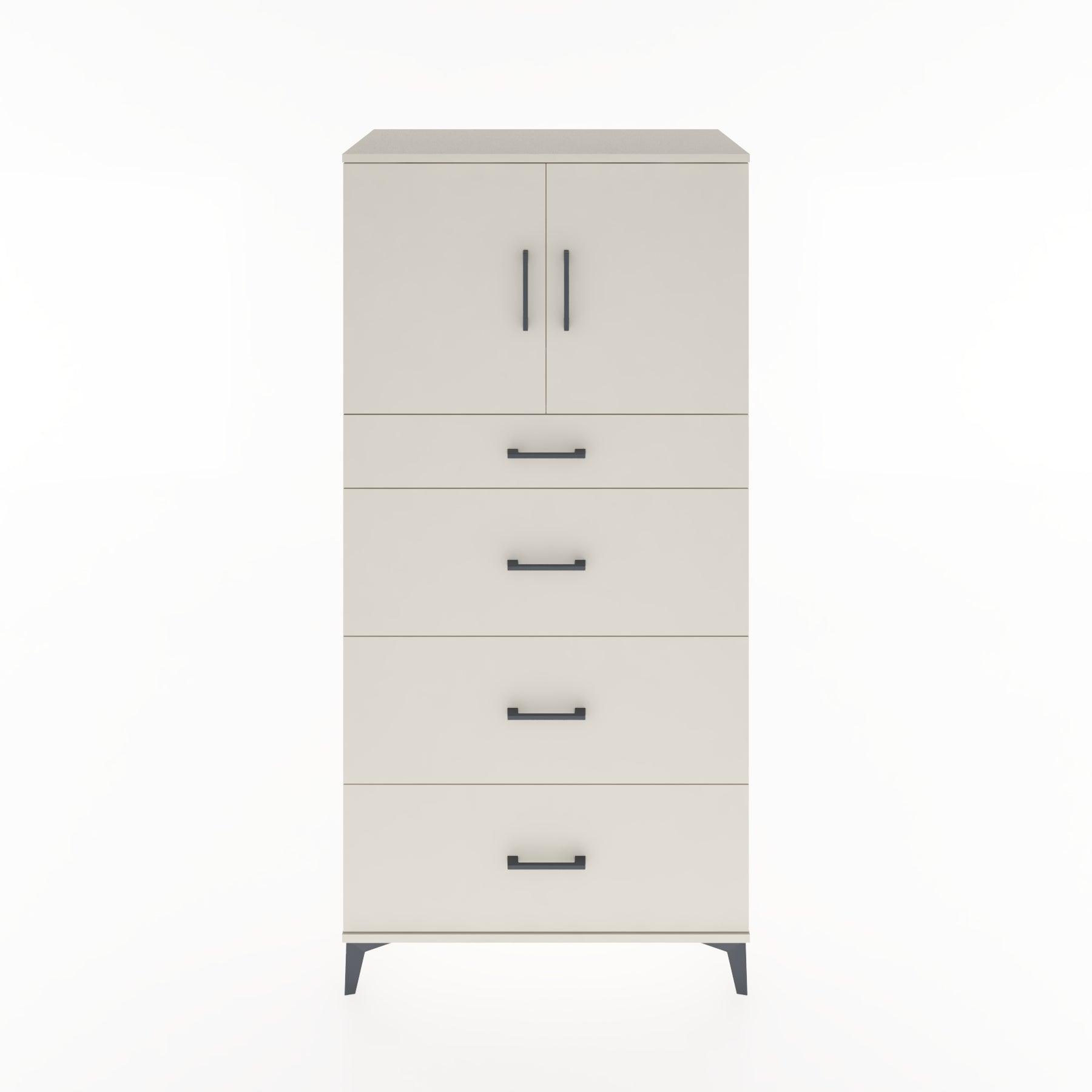Woodntry Modular Cabinet Moonstone 88x44x170 cm with Doors and Drawers KC23-1