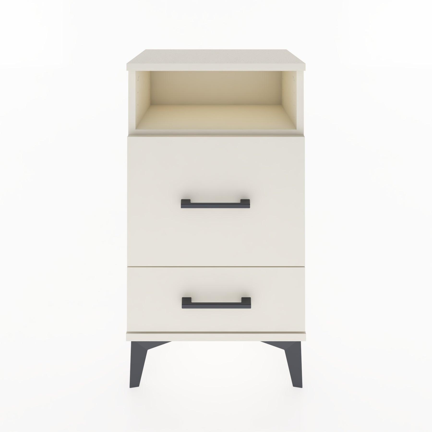 Woodntry Modüler Komodin 2 Çekmece ve Raflı V4 44x30x68 cm Aytaşı - Woodntry