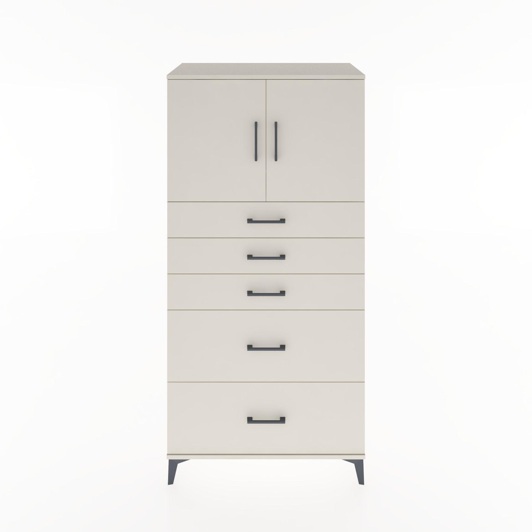 Woodntry Modular Cabinet Moonstone 88x44x170 cm with Doors and Drawers KC18-1