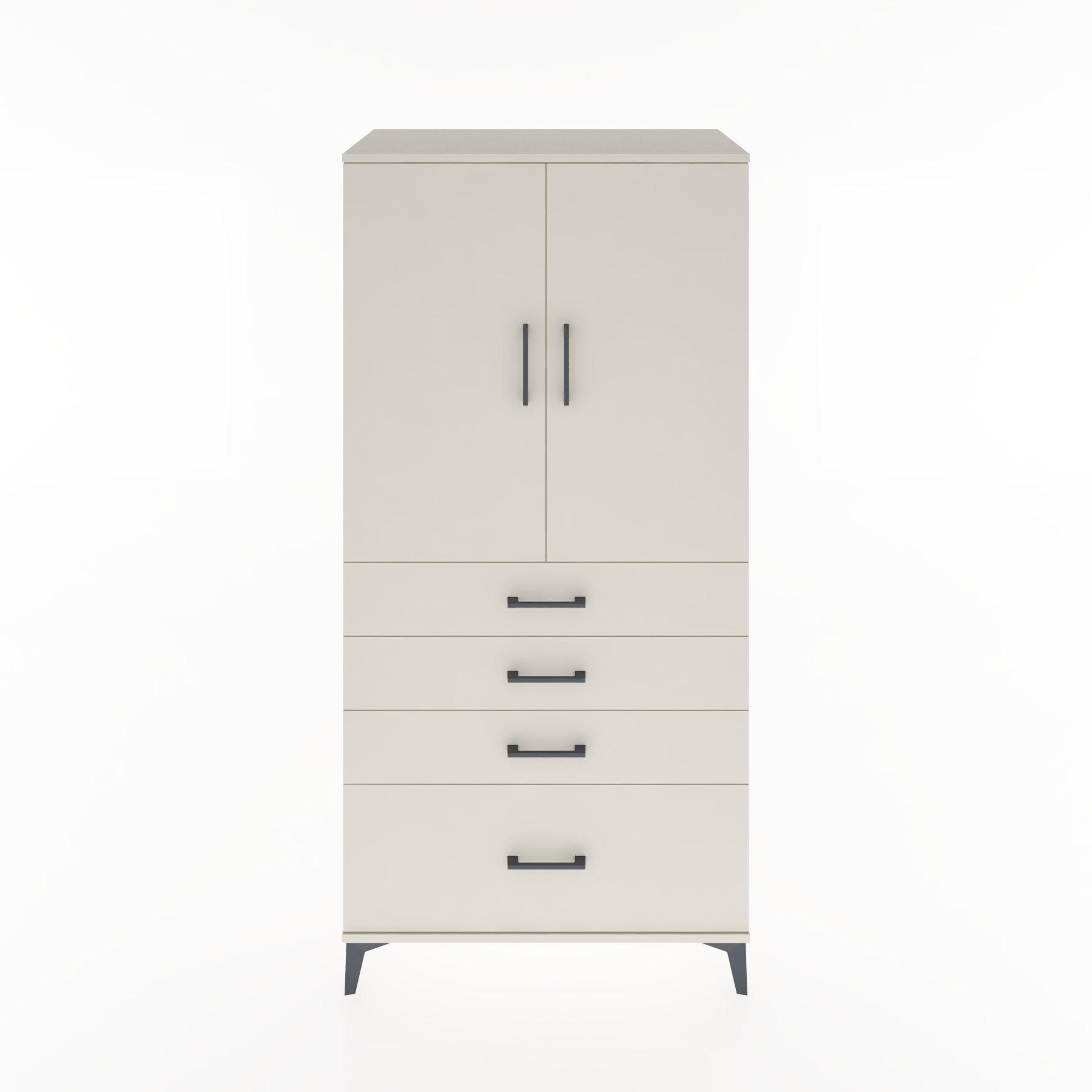 Woodntry Modular Cabinet Moonstone 88x44x170 cm with Doors and Drawers KC13-1