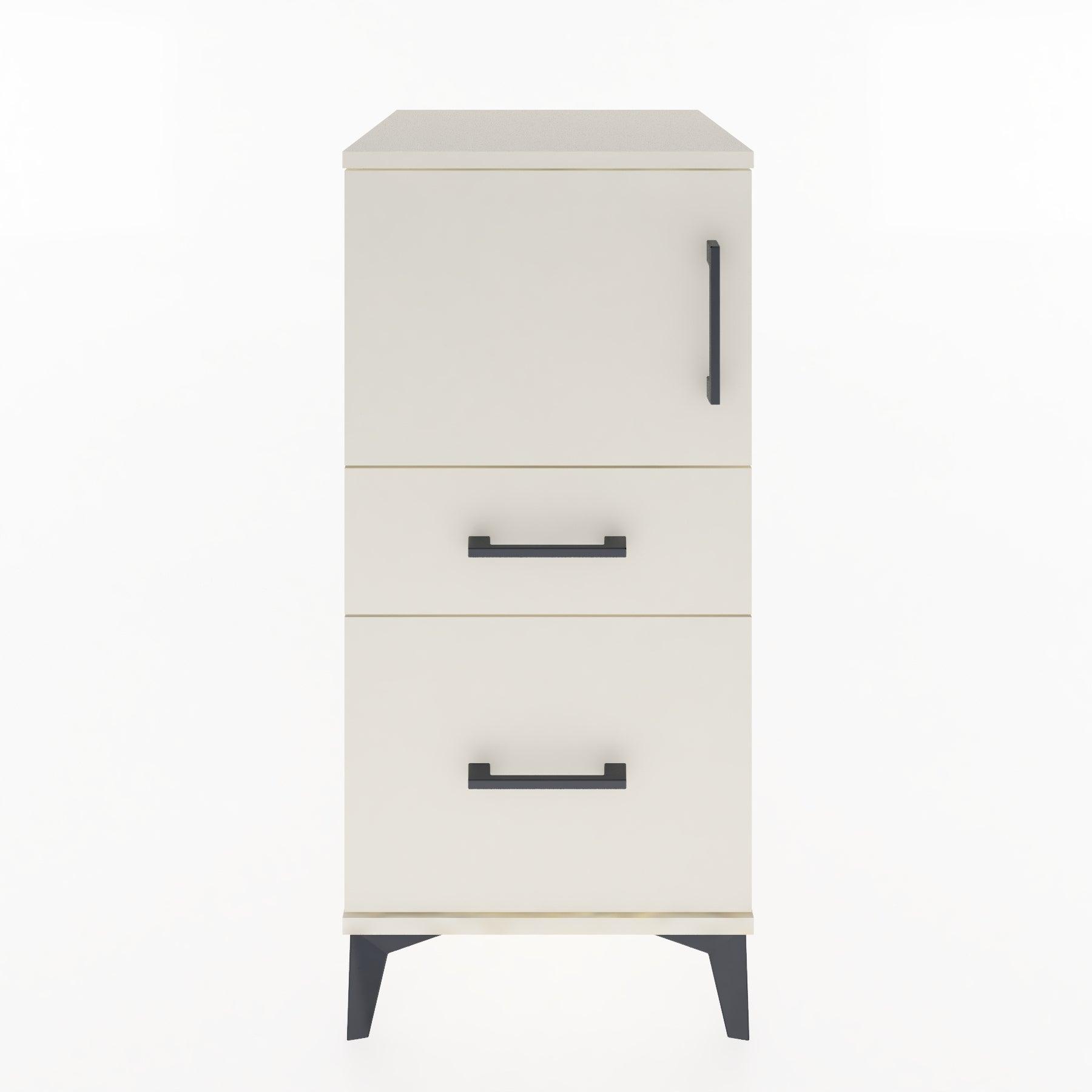 Woodntry Modular Nightstand Moonstone 44x44x84 cm with Cover and Drawer KC45-1