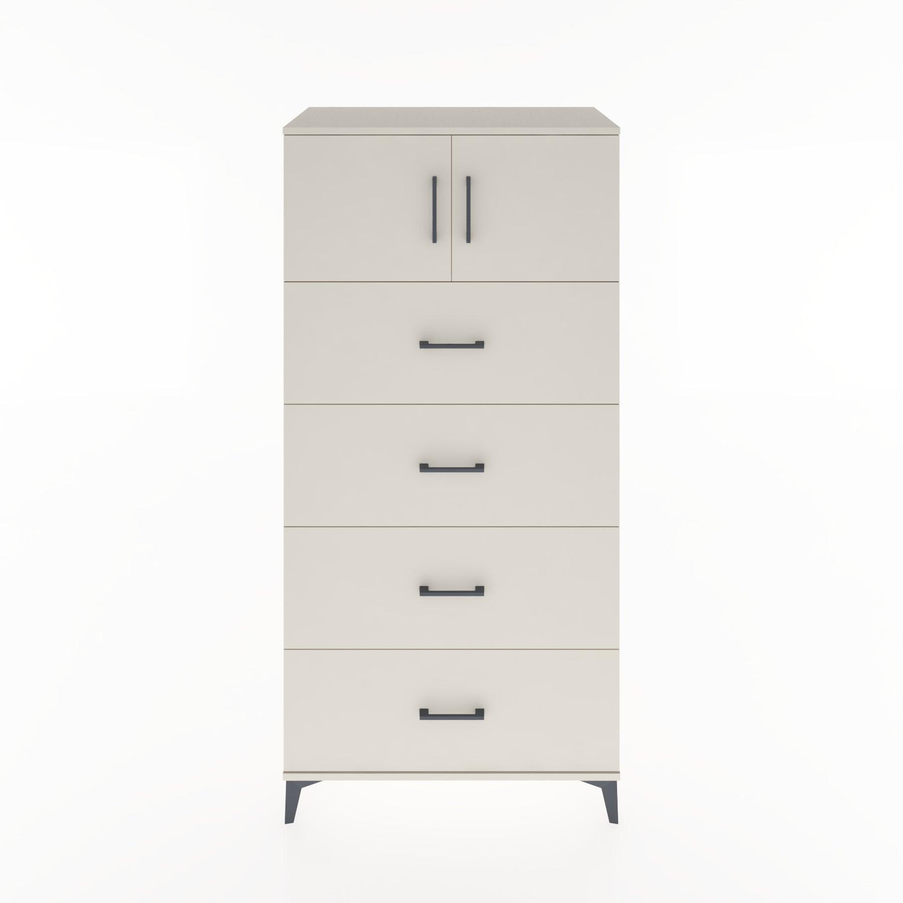 Woodntry Modular Cabinet Moonstone 88x44x170 cm with Doors and Drawers KC25-1