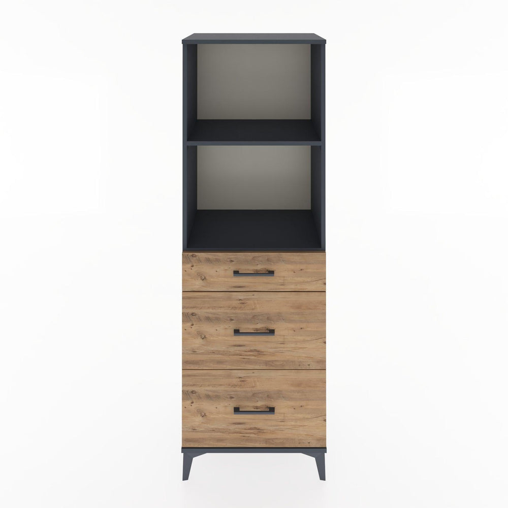 Woodntry Modular Cabinet Anthracite 60x44x170 cm with Drawers and Shelves CR47-2