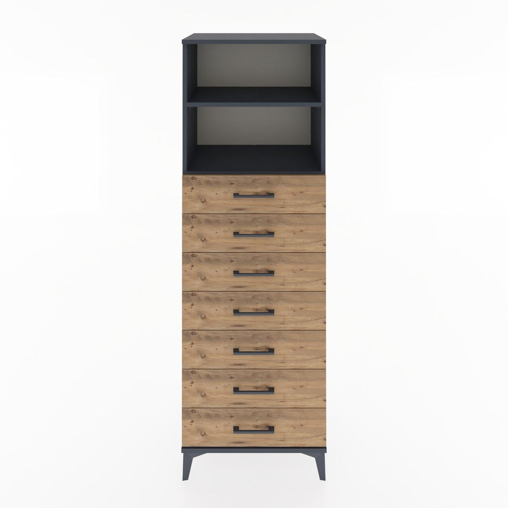 Woodntry Modular Cabinet Anthracite 60x44x170 cm with Drawers and Shelves CR33-2
