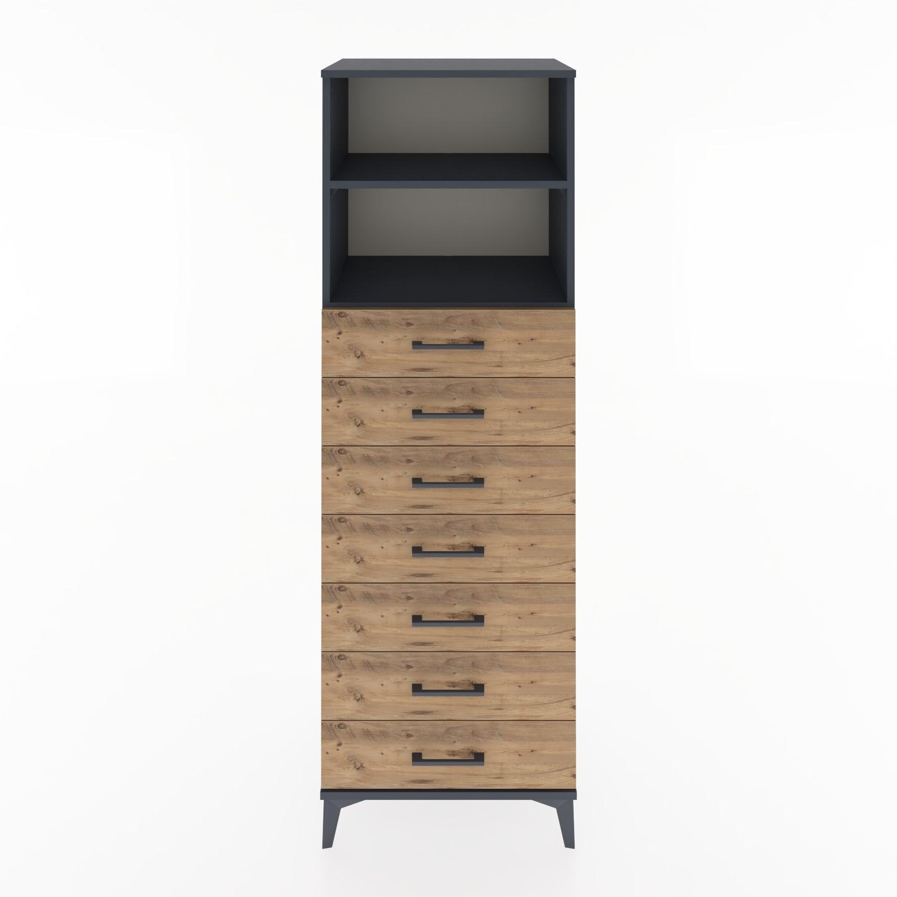 Woodntry Modular Cabinet Anthracite 60x44x170 cm with Drawers and Shelves CR33-2