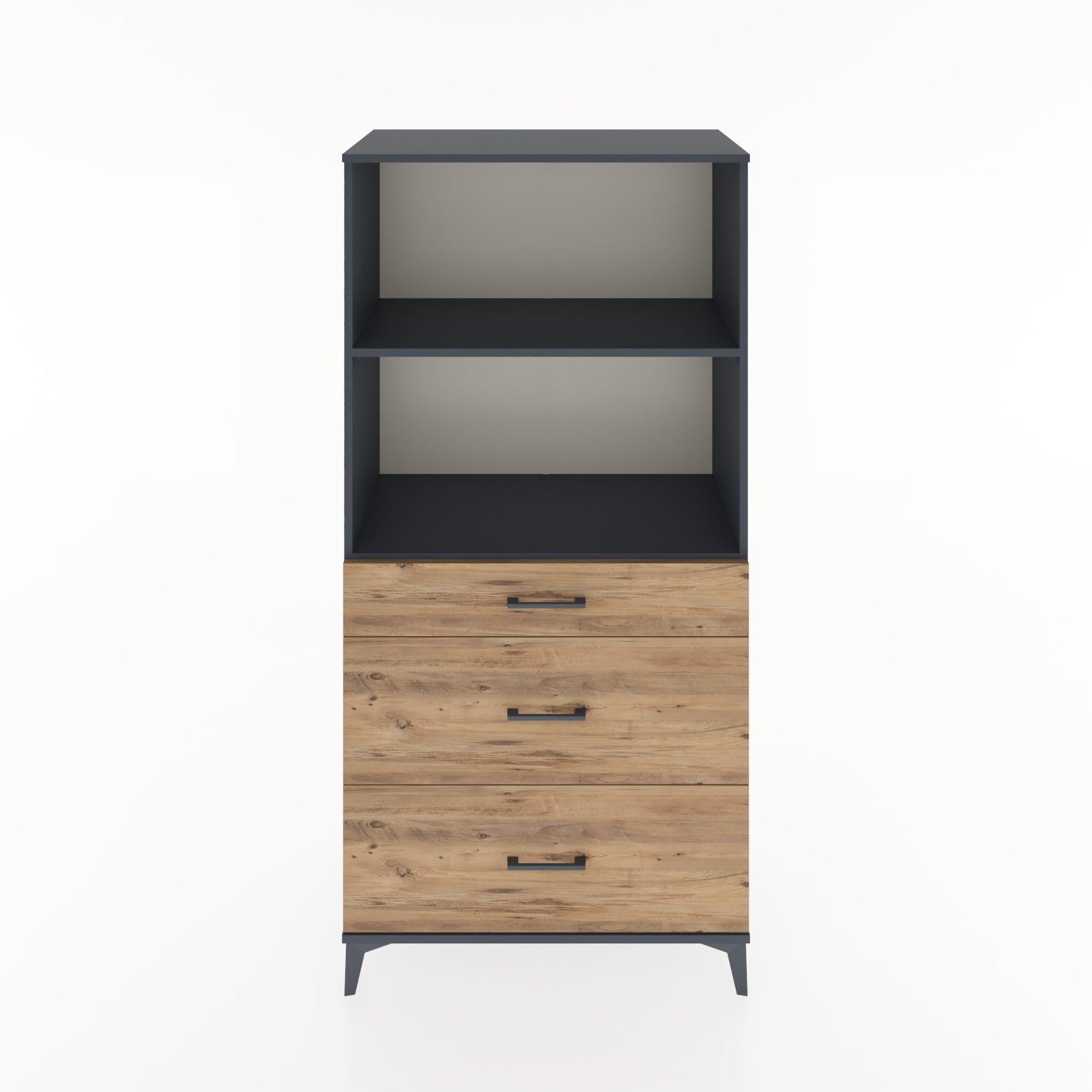 Woodntry Modular Cabinet Anthracite 88x44x170 cm with Drawers and Shelves CR48-2