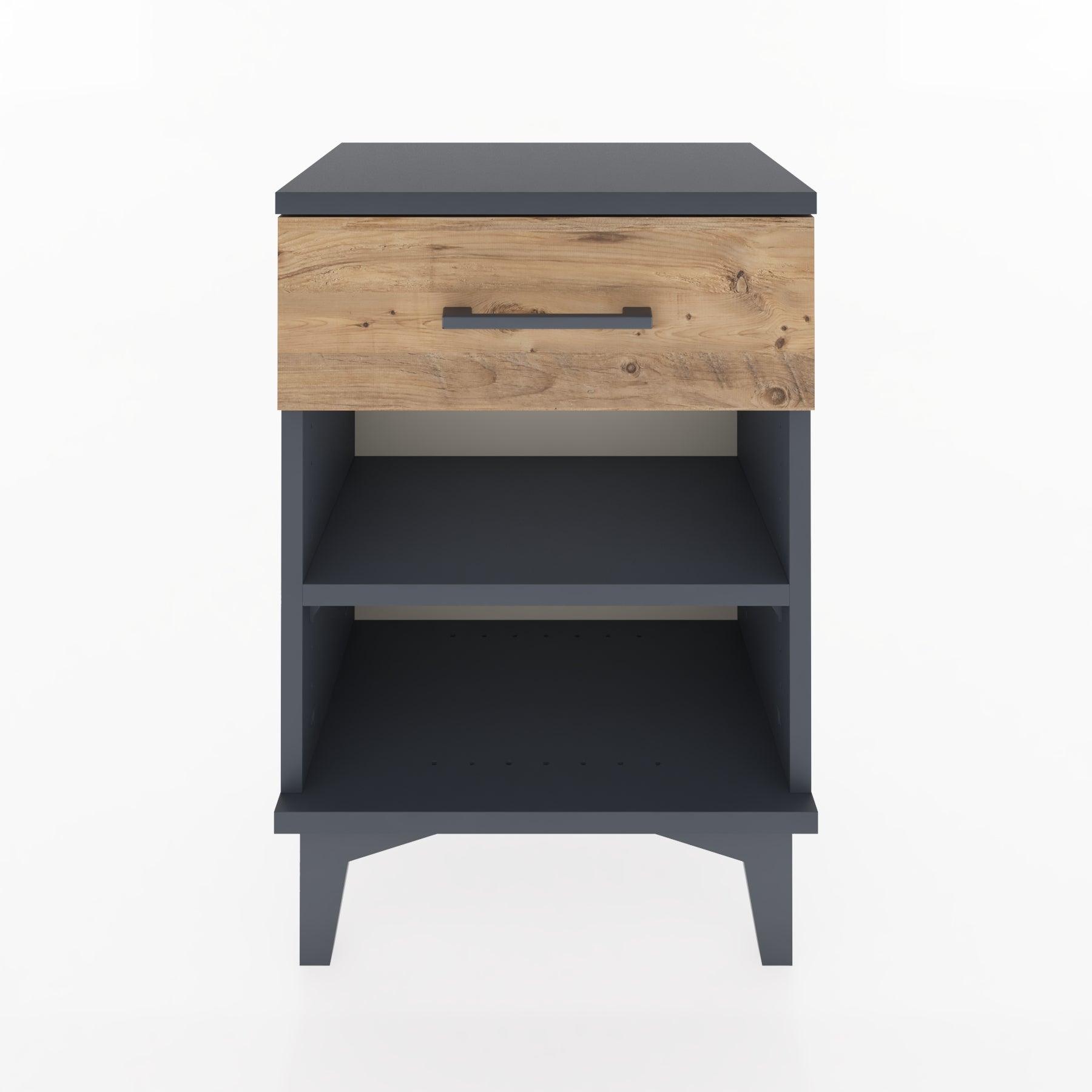 Woodntry Modüler Komodin Tek Çekmeceli 44x30x52 cm Antrasit - Woodntry