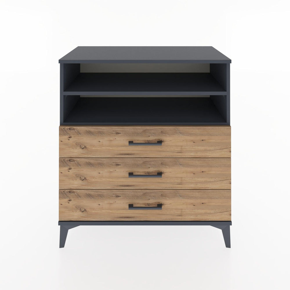 Woodntry Modular Dresser Anthracite 88x44x84 cm with Drawers and Shelves CR17-2