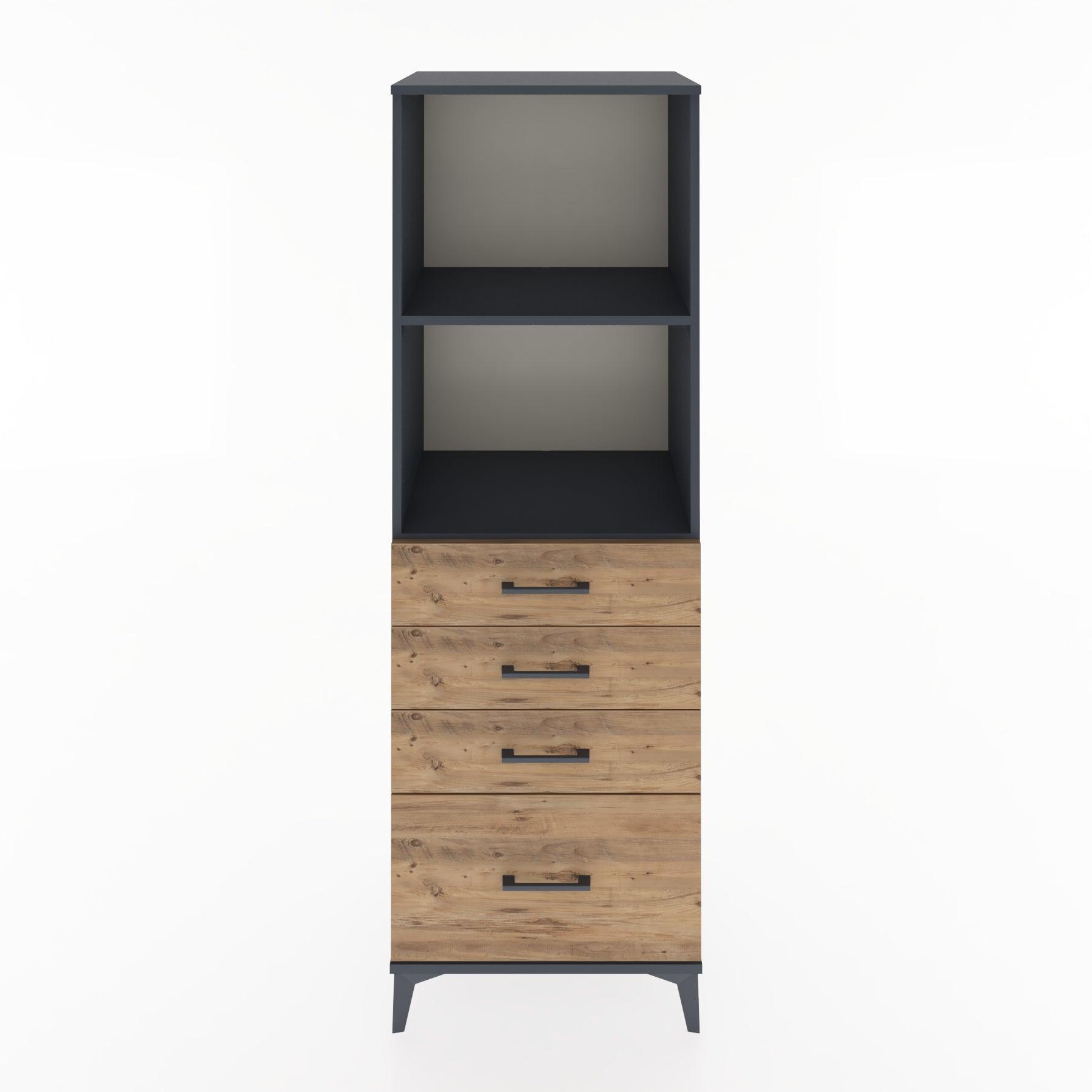 Woodntry Modular Cabinet Anthracite 60x44x170 cm with Drawers and Shelves CR41-2