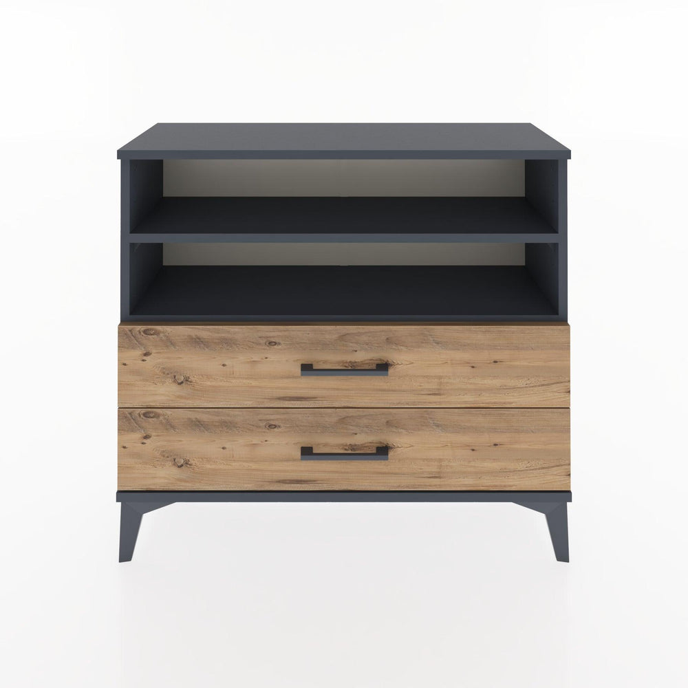 Woodntry Modüler Şifonyer İki Çekmeceli V2 88x30x68 cm Antrasit - Woodntry