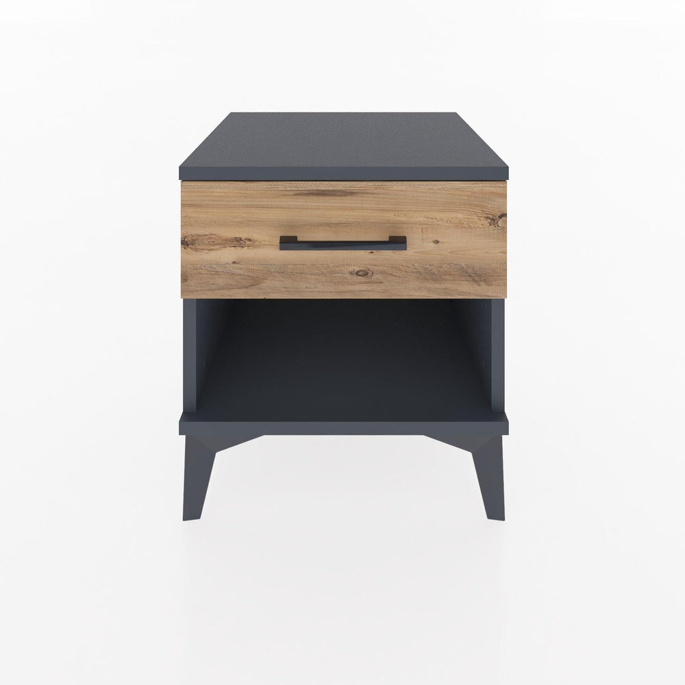 Woodntry Modular Nightstand Anthracite 44x44x36 cm with Drawer and Shelf CR1-2