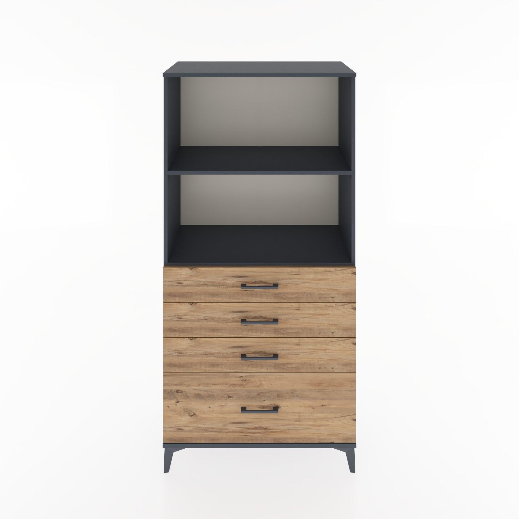 Woodntry Modular Cabinet Anthracite 88x44x170 cm with Drawers and Shelves CR41-2