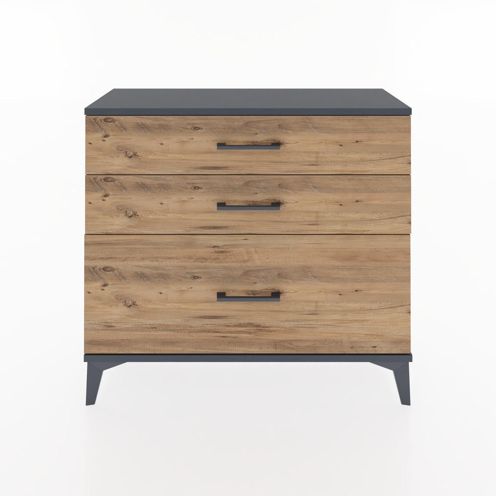 Woodntry Modüler Şifonyer Üç Çekmeceli V3 88x30x68 cm Antrasit - Woodntry