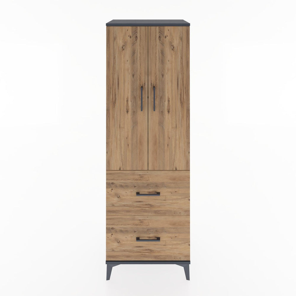 Woodntry Modular Cabinet Anthracite 60x44x170 cm with Doors and Drawers KC21-2