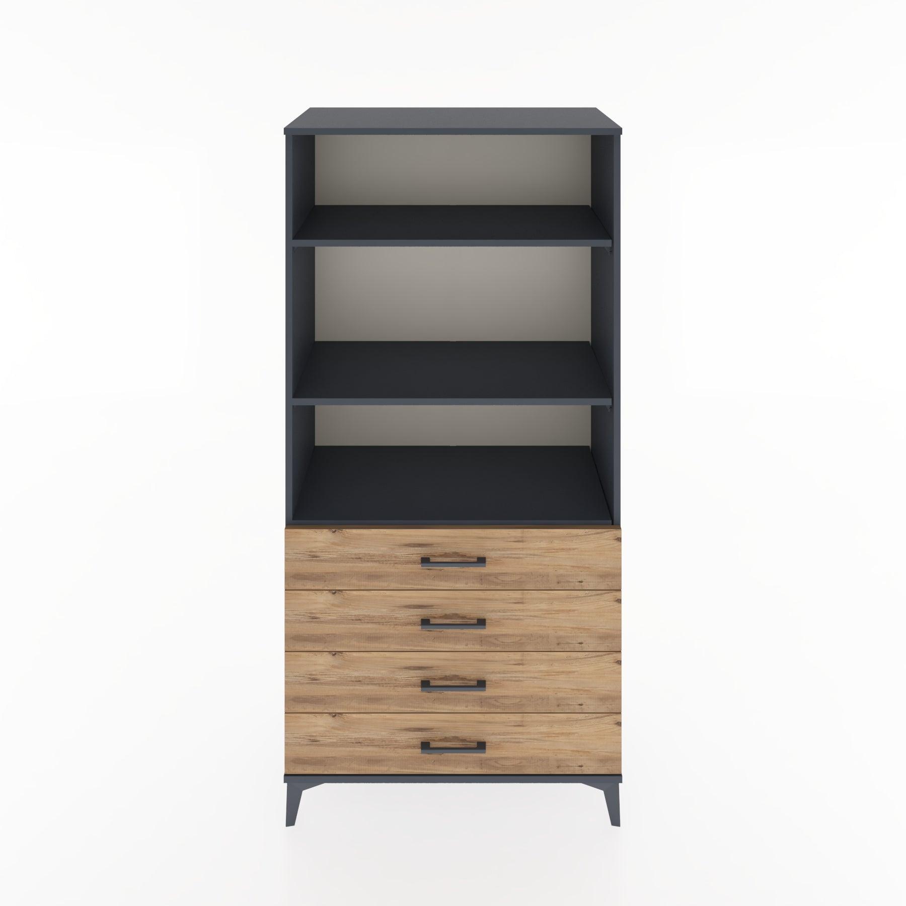 Woodntry Modular Cabinet Anthracite 88x44x170 cm with Drawers and Shelves CR36-2