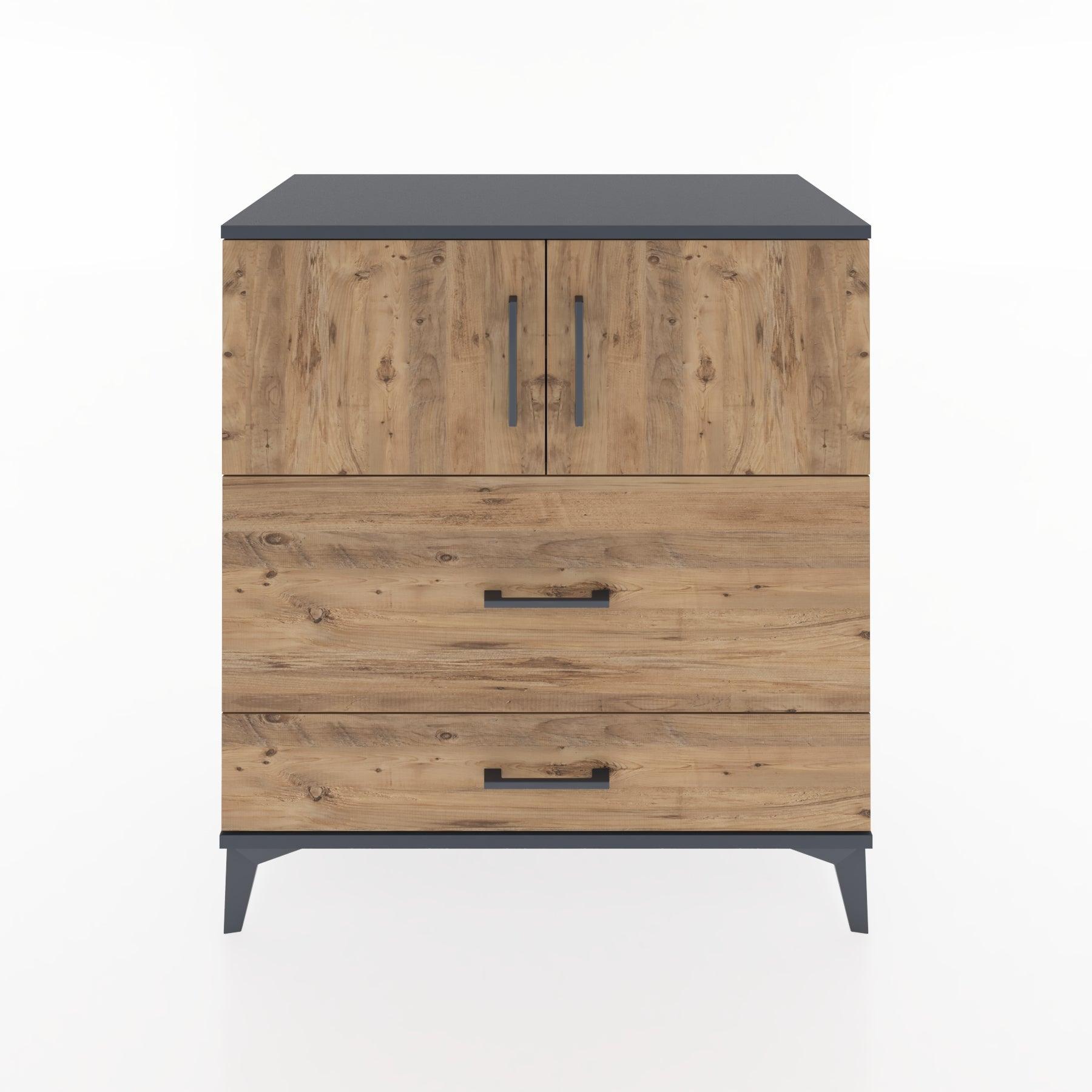 Woodntry Modular Dresser Anthracite 88x44x84 cm with Cover and Drawer KC113-2