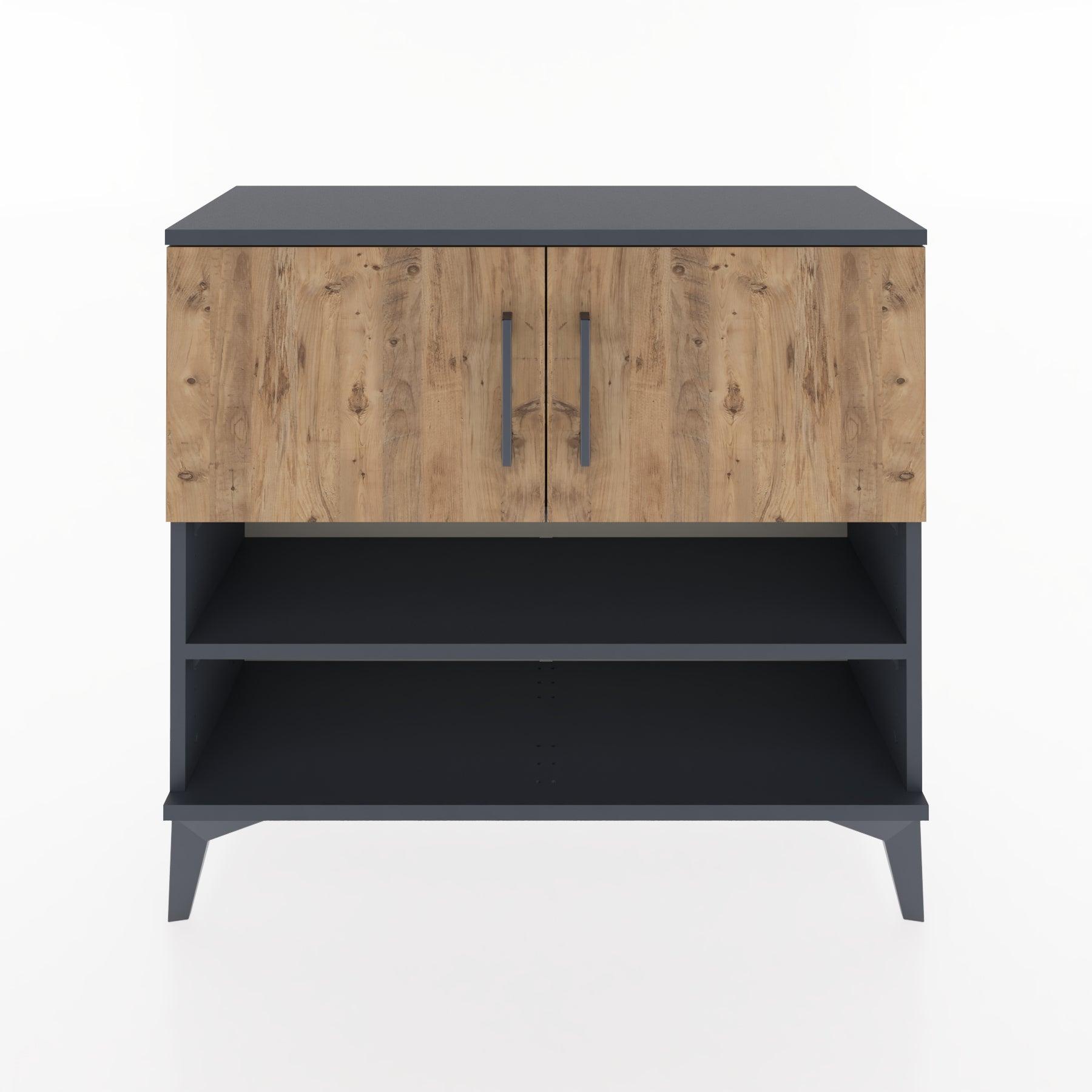 Woodntry Modüler Şifonyer İki Kapak ve Raflı V2 88x30x68 cm Çam - Woodntry