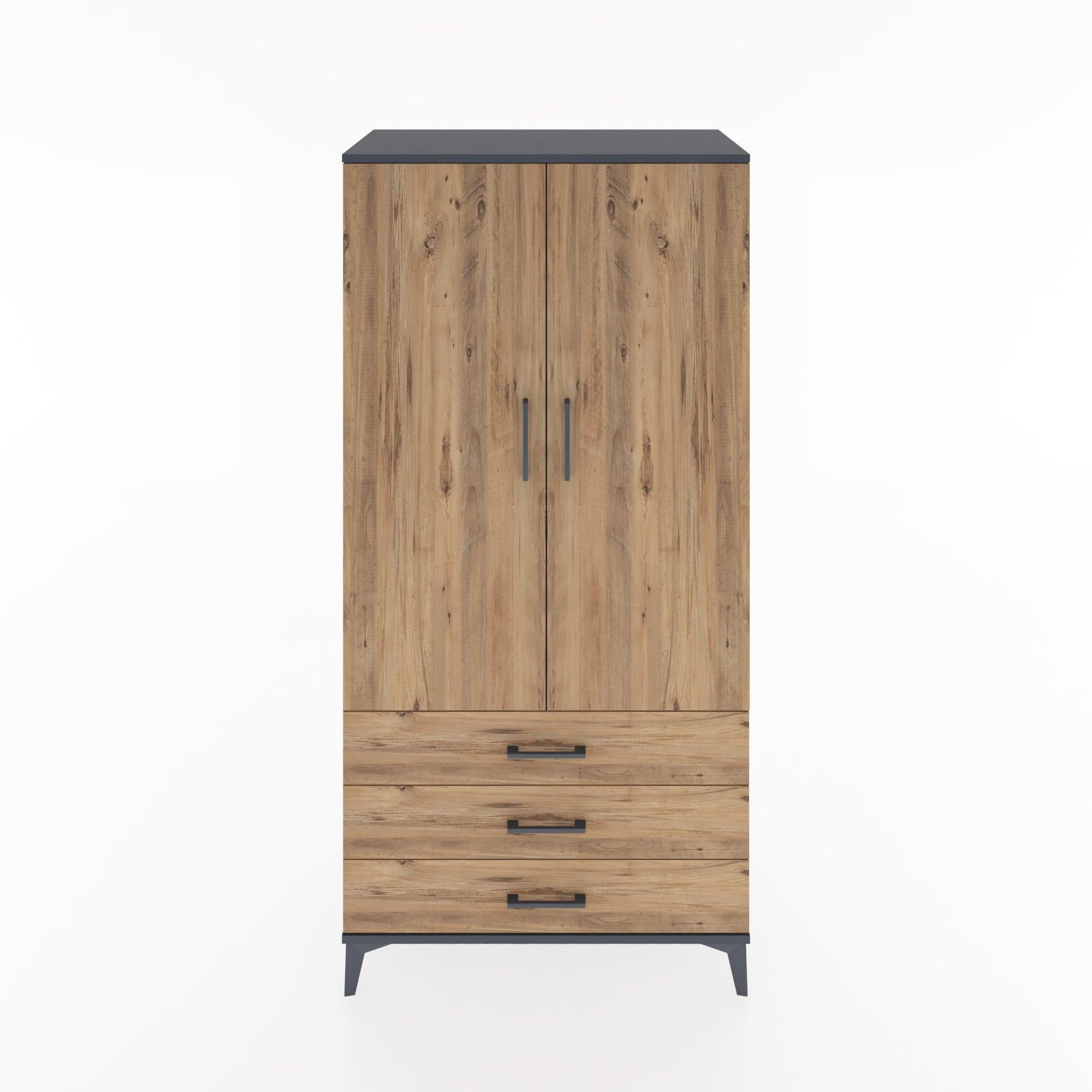 Woodntry Modular Cabinet Anthracite 88x44x170 cm with Doors and Drawers KC6-2