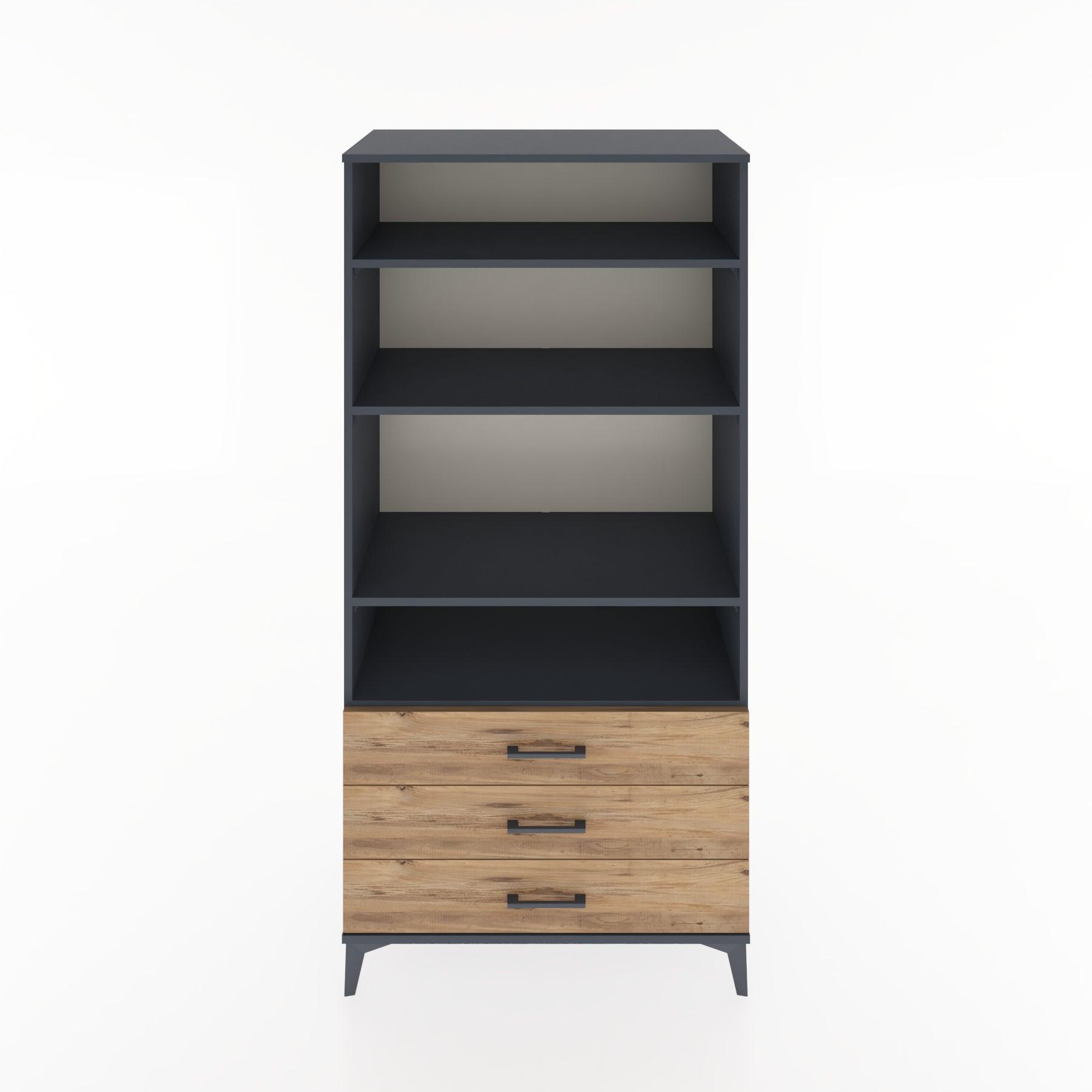 Woodntry Modular Cabinet Anthracite 88x44x170 cm with Drawers and Shelves CR37-2