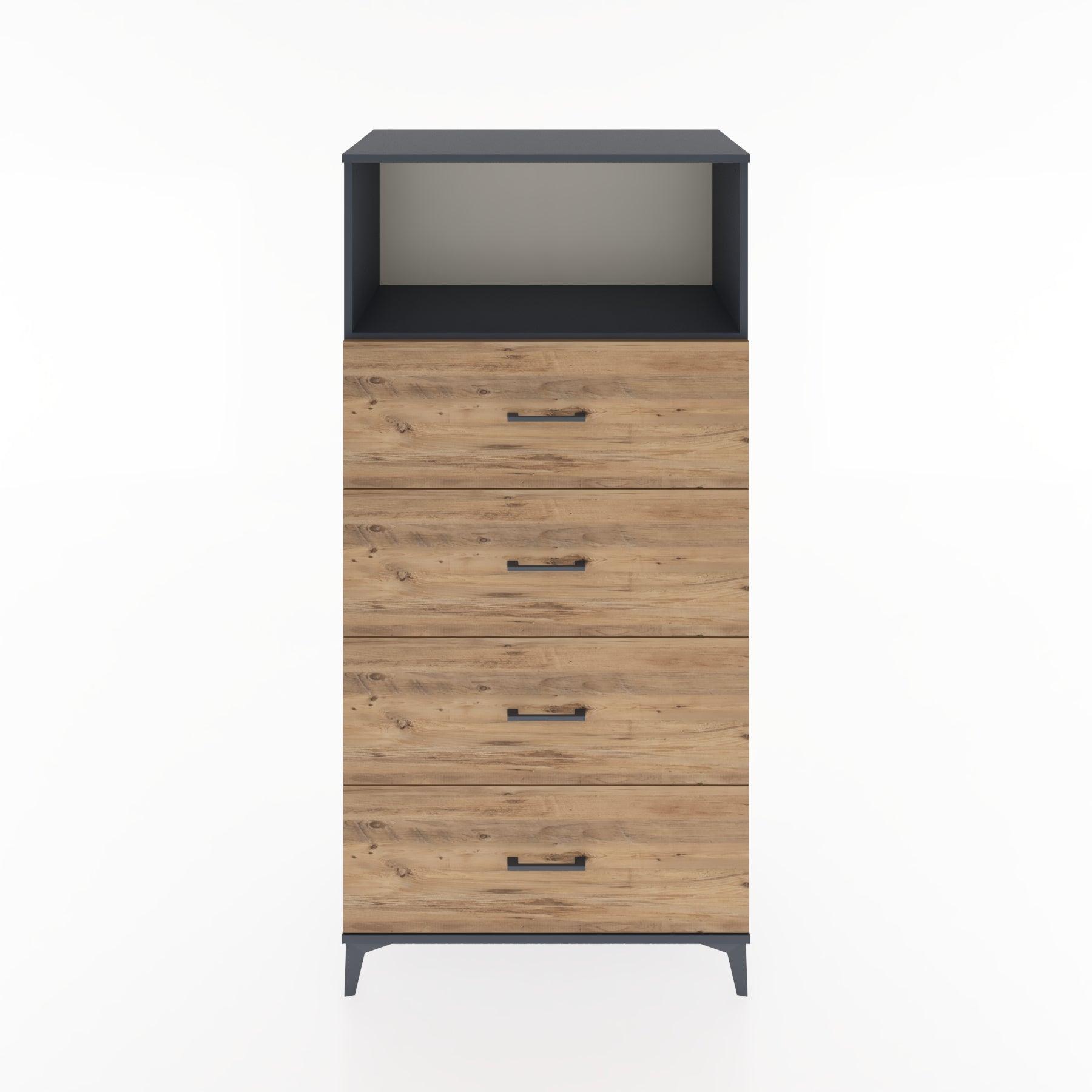 Woodntry Modular Cabinet Anthracite 88x44x170 cm with Drawers and Shelves CR53-2