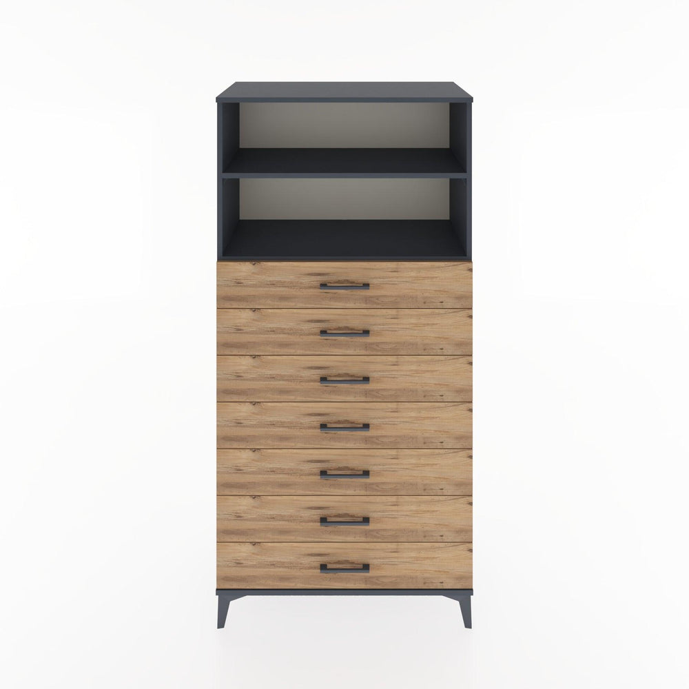 Woodntry Modular Cabinet Anthracite 88x44x170 cm with Drawers and Shelves CR33-2