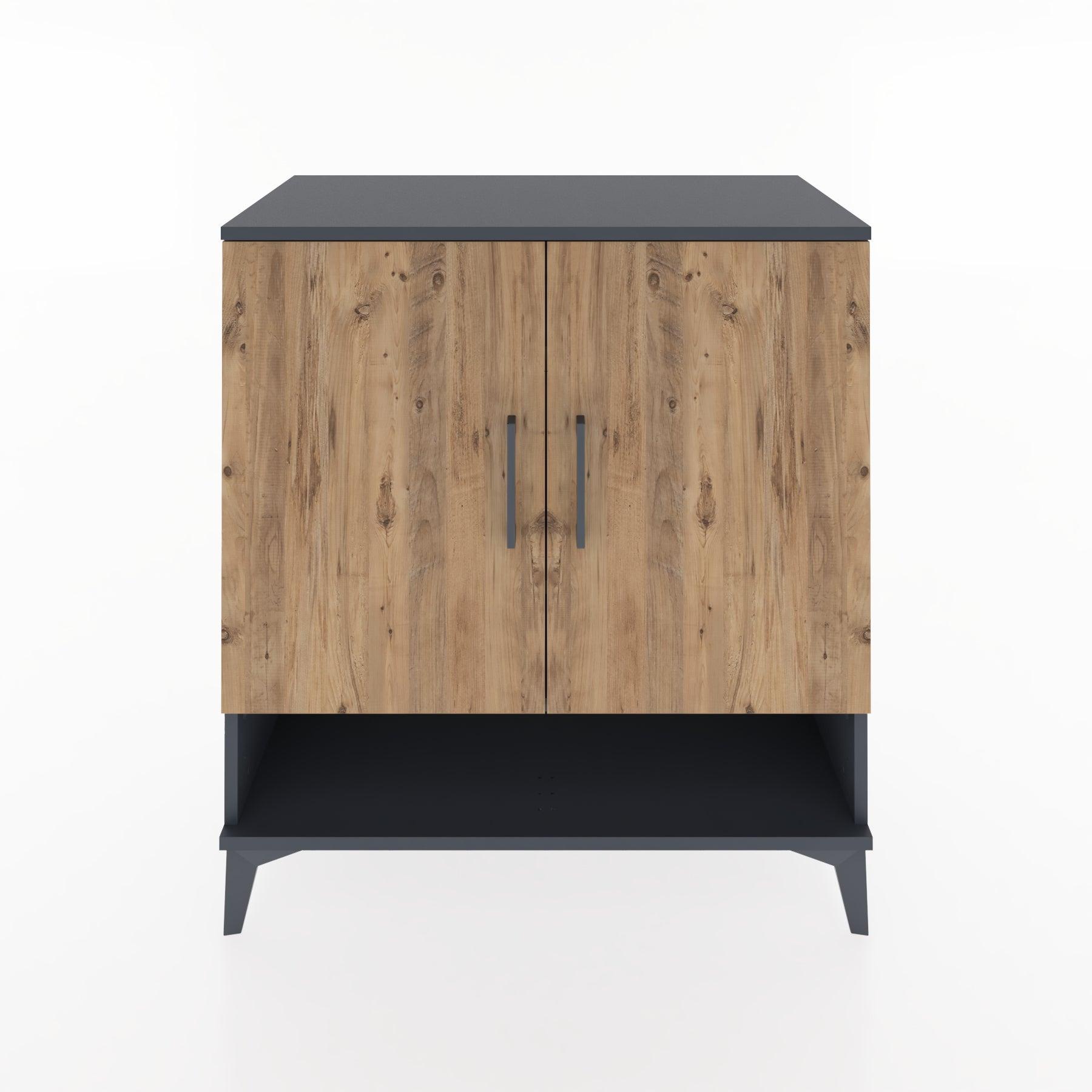 Woodntry Modular Dresser Anthracite 88x44x84 cm with Cover and Shelf KR75-2