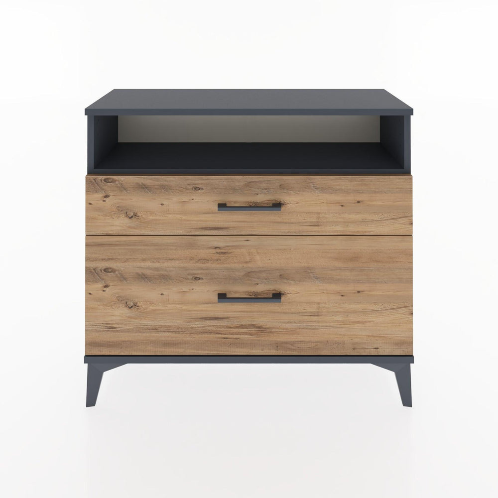 Woodntry Modüler Şifonyer İki Çekmeceli V6 88x30x68 cm Antrasit - Woodntry