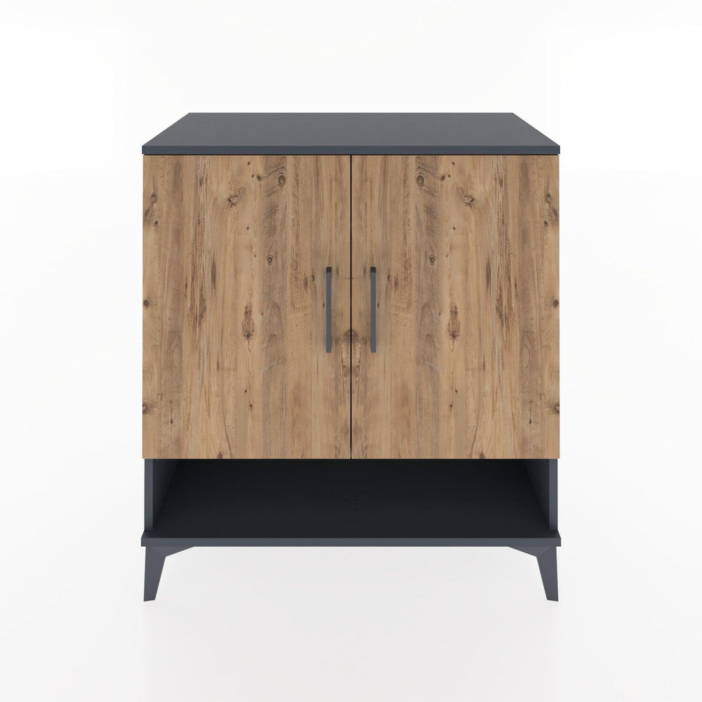 Woodntry Modüler Şifonyer Antrasit 88x44x84 cm Kapaklı ve Raflı KR74-2