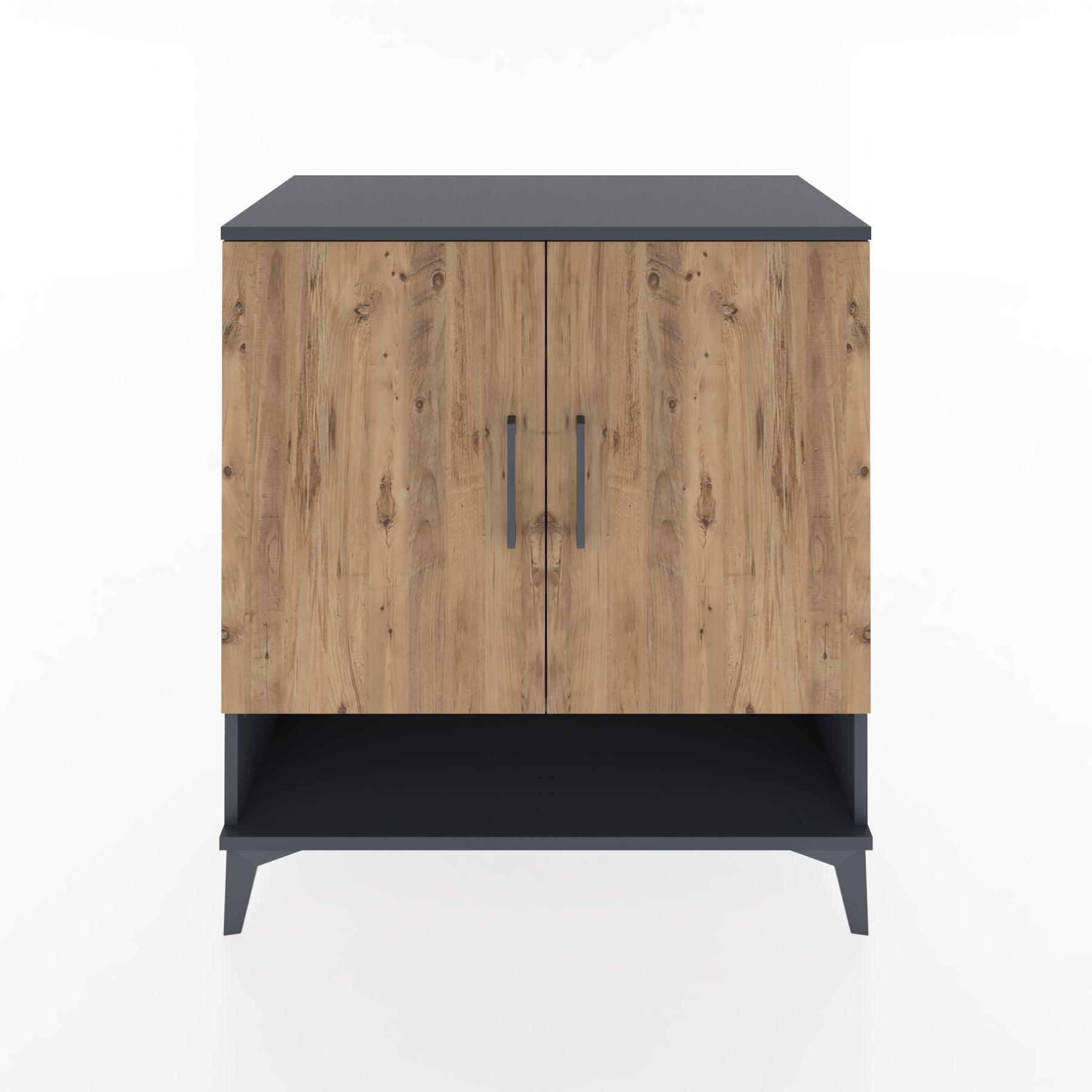 Woodntry Modular Dresser Anthracite 88x44x84 cm with Cover and Shelf KR74-2