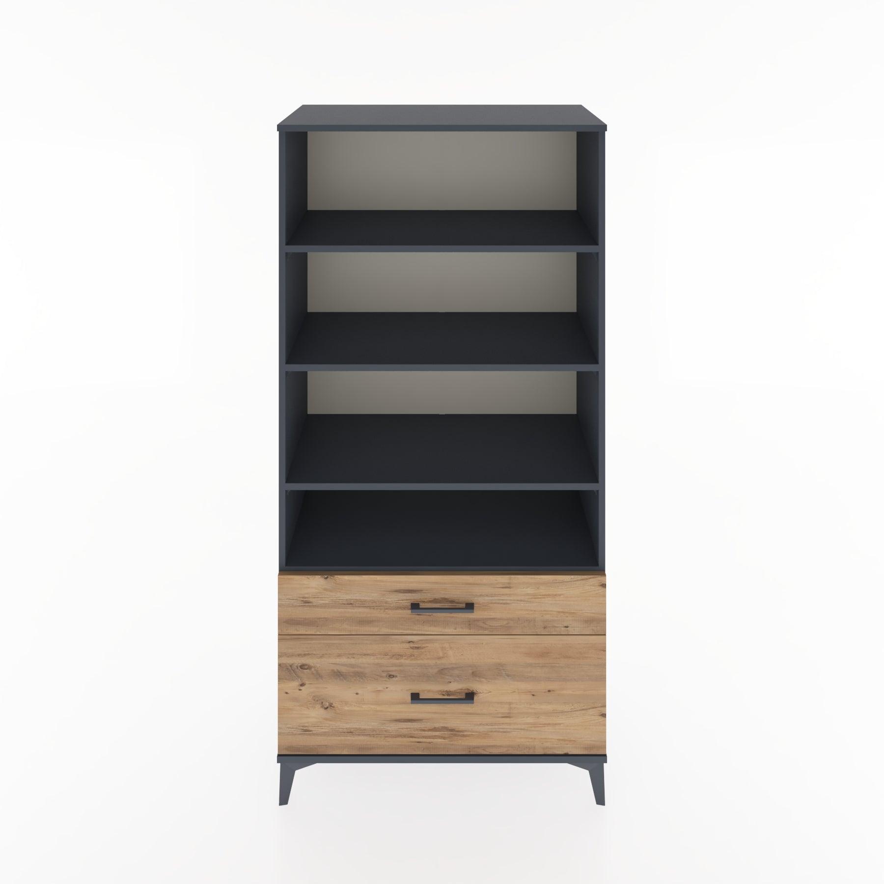 Woodntry Modular Cabinet Anthracite 88x44x170 cm with Drawers and Shelves CR43-2