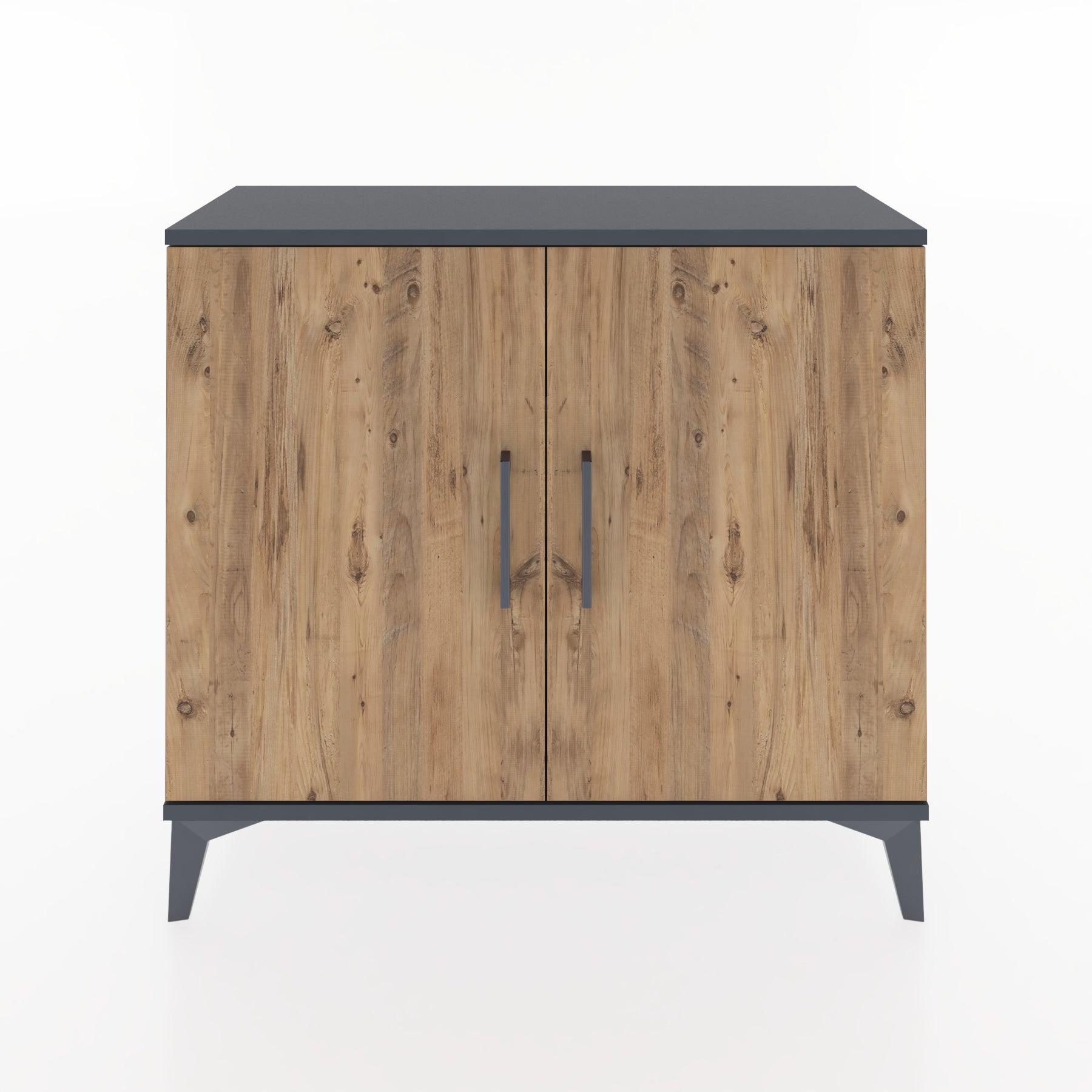 Woodntry Modüler Şifonyer İki Kapaklı V1 88x30x68 cm Antrasit - Woodntry