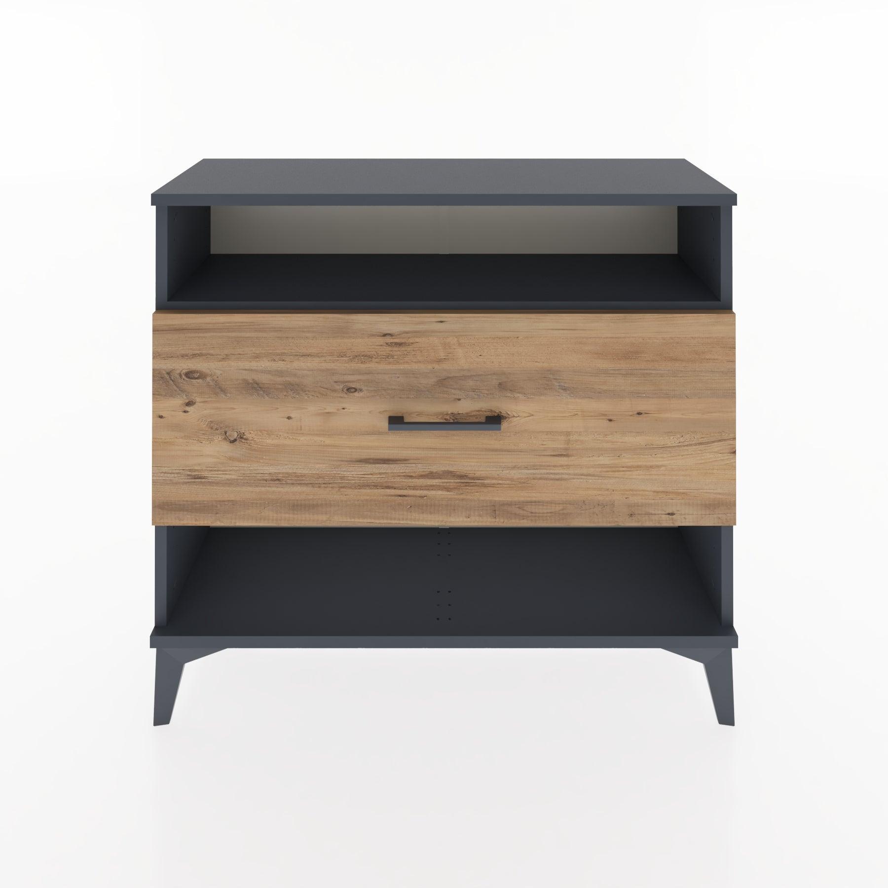 Woodntry Modüler Şifonyer Raf ve Çekmece V2 88x30x68 cm Antrasit - Woodntry