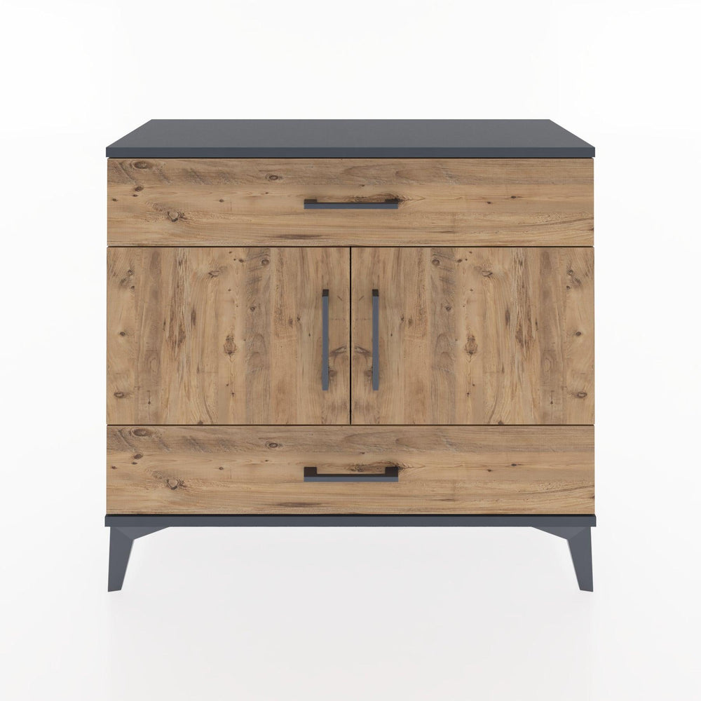 Woodntry Modüler Şifonyer Çekmece ve Kapaklı T2 88x30x94 cm Antrasit - Woodntry