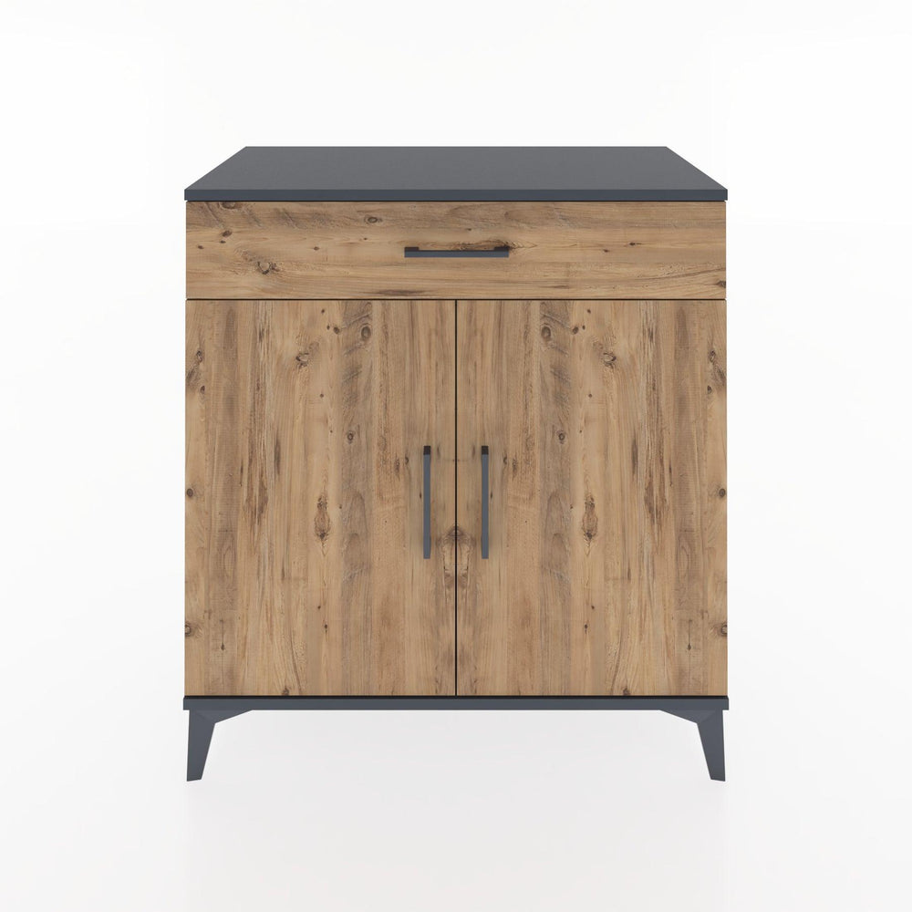 Woodntry Modüler Şifonyer Antrasit 88x44x84 cm Kapaklı ve Çekmeceli KC81-2