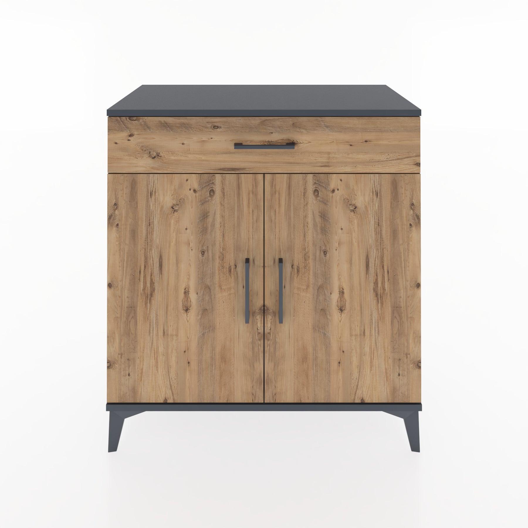 Woodntry Modular Dresser Anthracite 88x44x84 cm with Cover and Drawer KC81-2