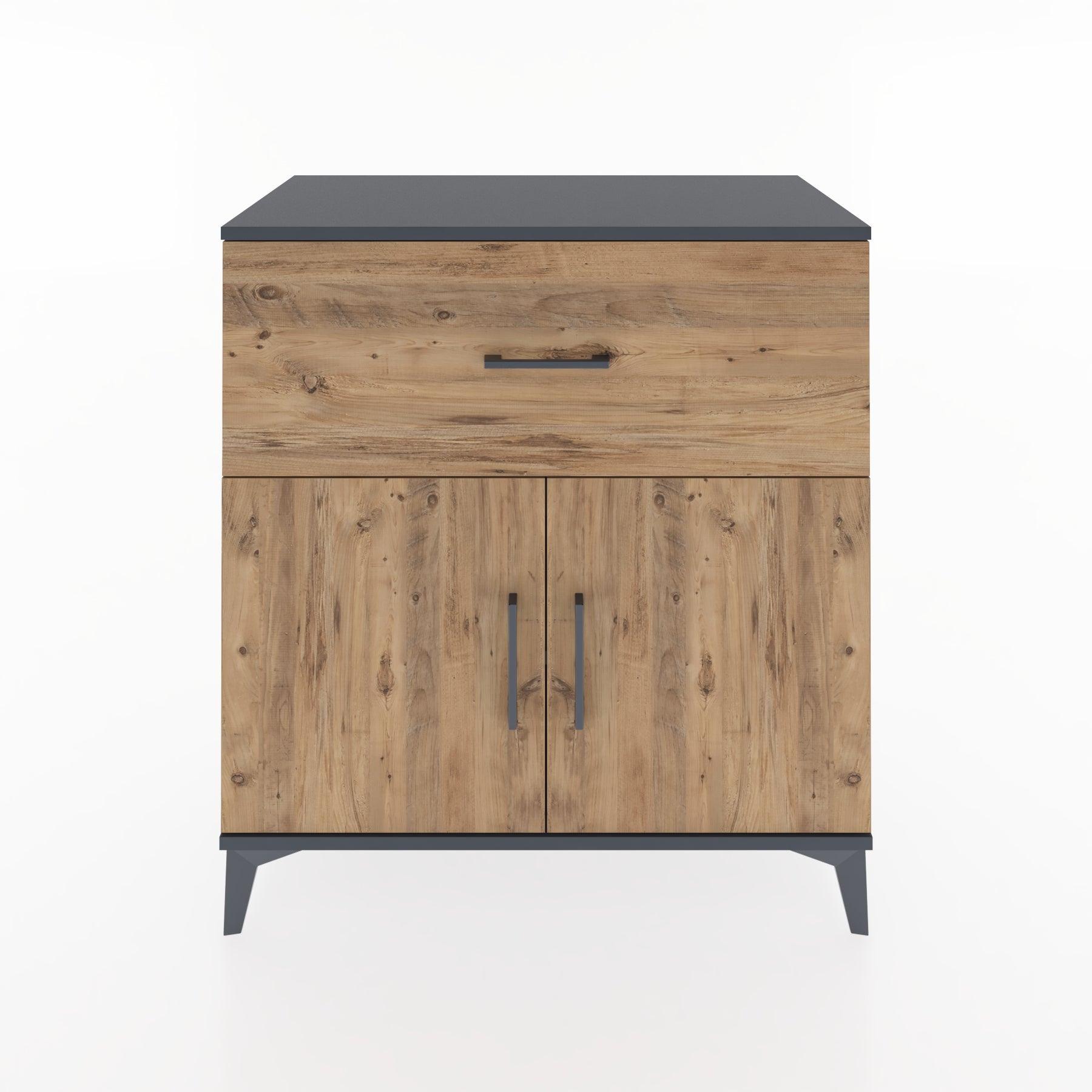Woodntry Modular Dresser Anthracite 88x44x84 cm with Cover and Drawer KC50-2