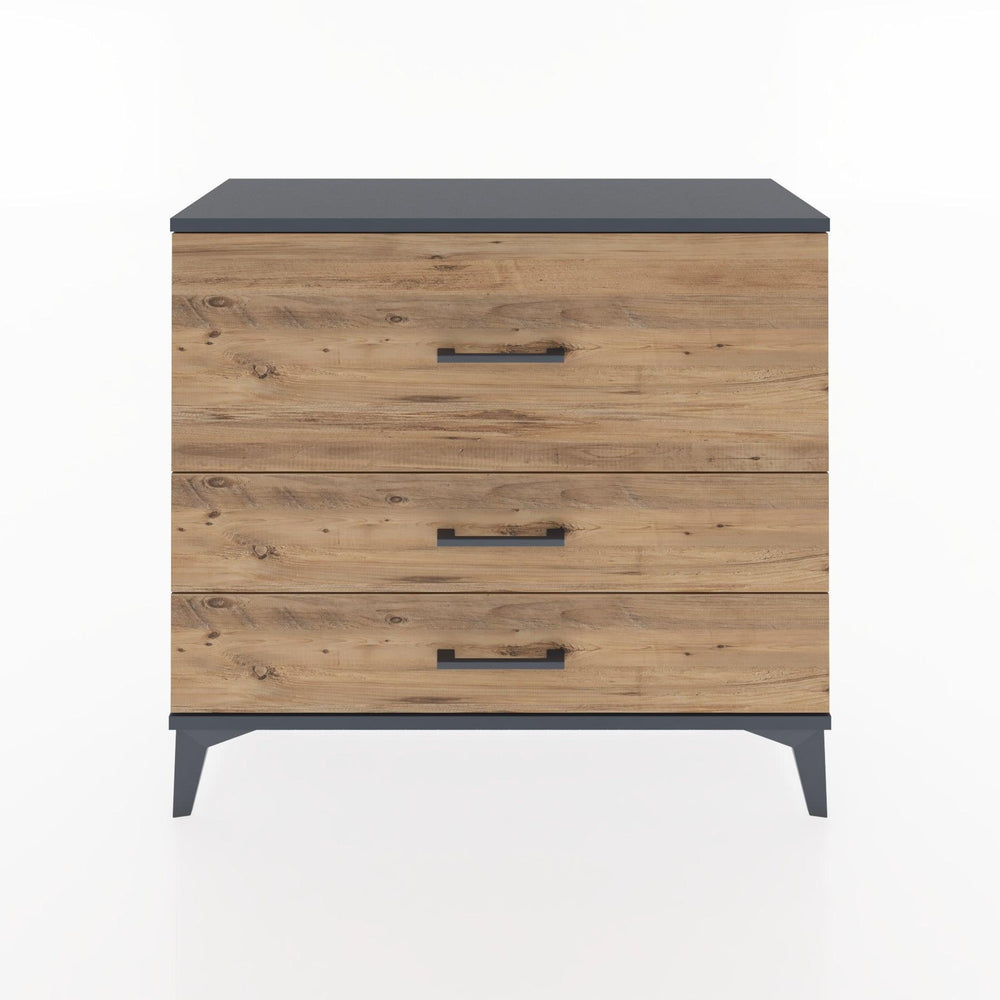 Woodntry Modüler Şifonyer Üç Çekmeceli V4 88x30x68 cm Antrasit - Woodntry