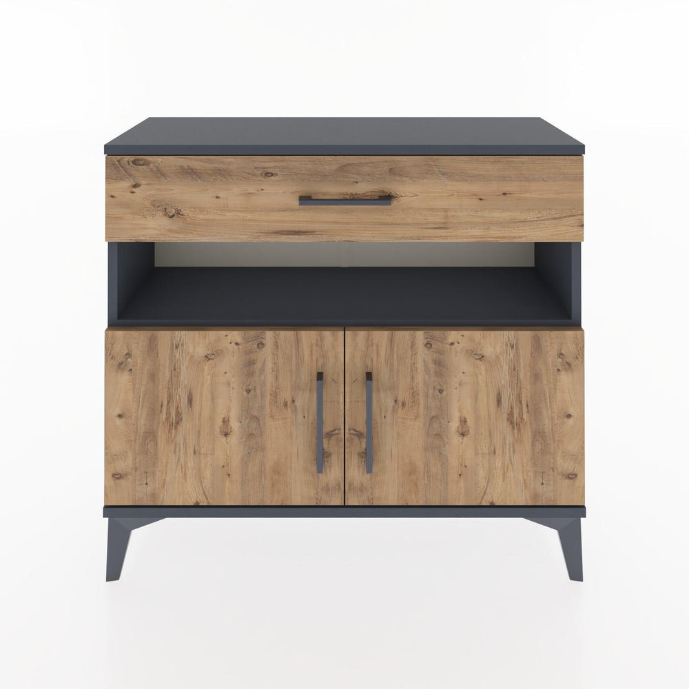 Woodntry Modüler Şifonyer Çekmece ve Kapaklı T1 88x30x94 cm Antrasit - Woodntry