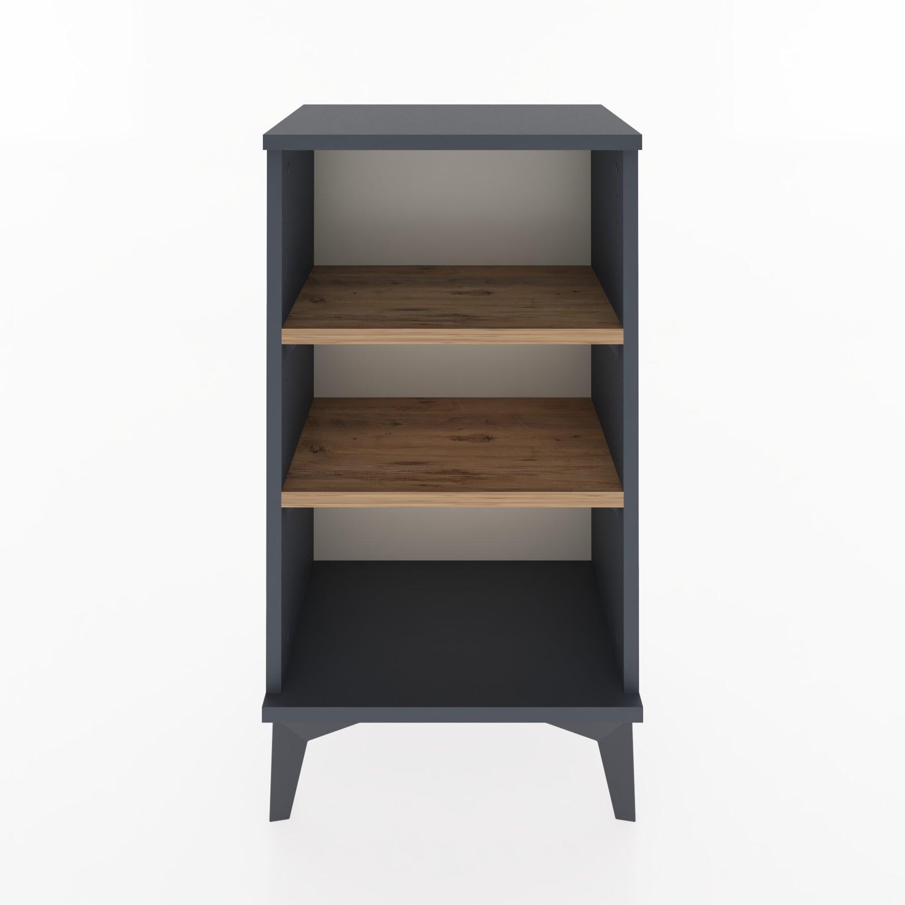 Woodntry Modüler Komodin Üç Raflı 44x30x68 cm Antrasit - Woodntry