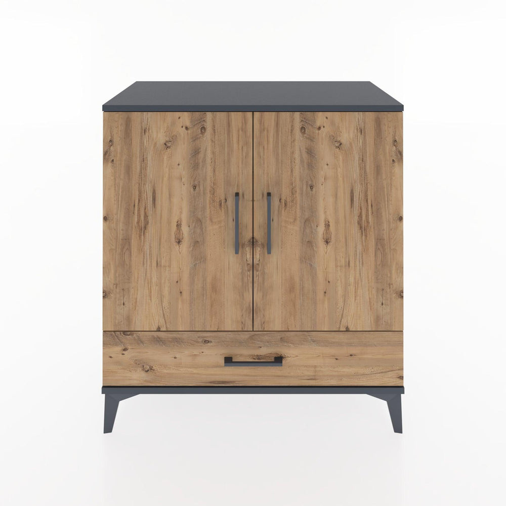 Woodntry Modüler Şifonyer Antrasit 88x44x84 cm Kapaklı ve Çekmeceli KC73-2