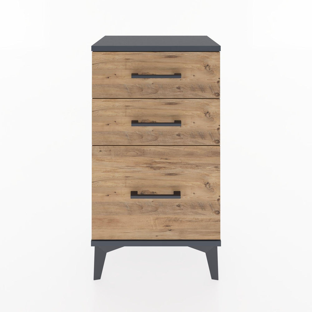 Woodntry Modüler Komodin Üç Çekmeceli V2 44x30x68 cm Antrasit - Woodntry